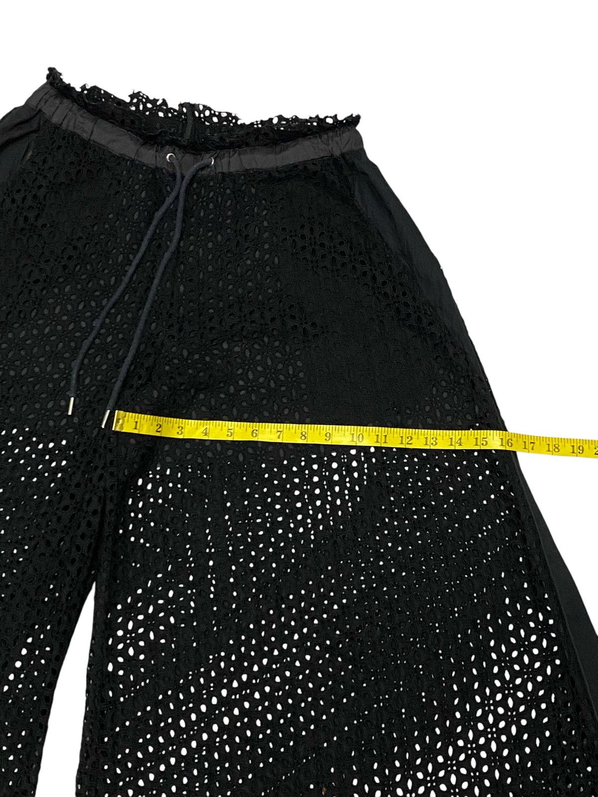 Sacai Sacai Mesh Black Wide-Leg Pants Size 30" / US 8 / IT 44 - 19 Thumbnail