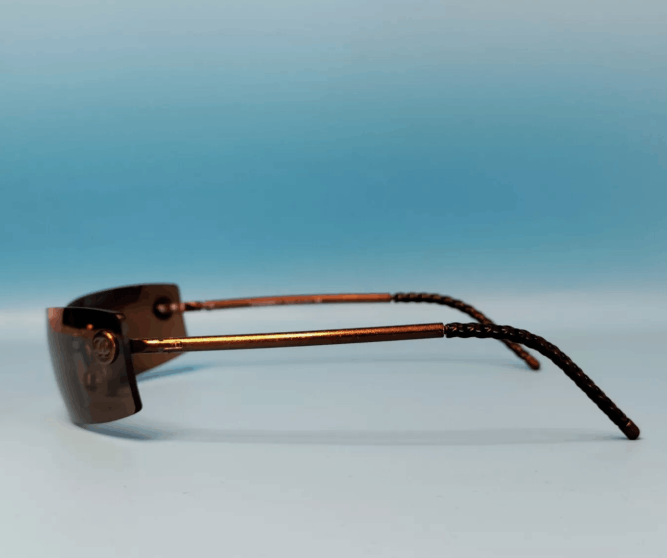 Chanel × Vintage CHANEL Sunglasses 4047 Wrap Shield Rhinestone 4017 Vintage Size ONE SIZE - 4 Thumbnail