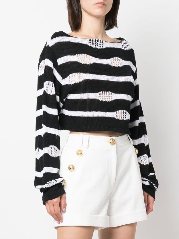 Balmain o1y0625 Sweater in Black/White Size M / US 6-8 / IT 42-44 - 2 Thumbnail