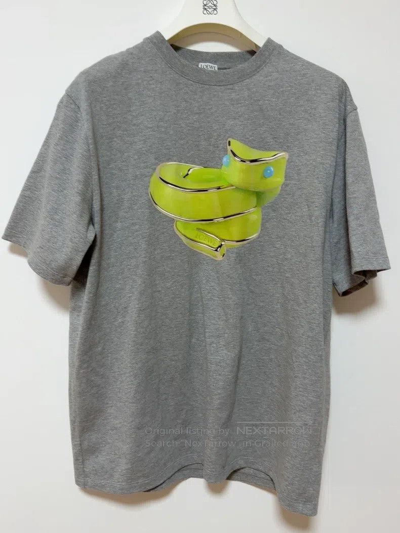 Loewe Loewe Cotton Snake Year Print T-Shirt, Grey Size S / US 4 / IT 40 - 1 Thumbnail