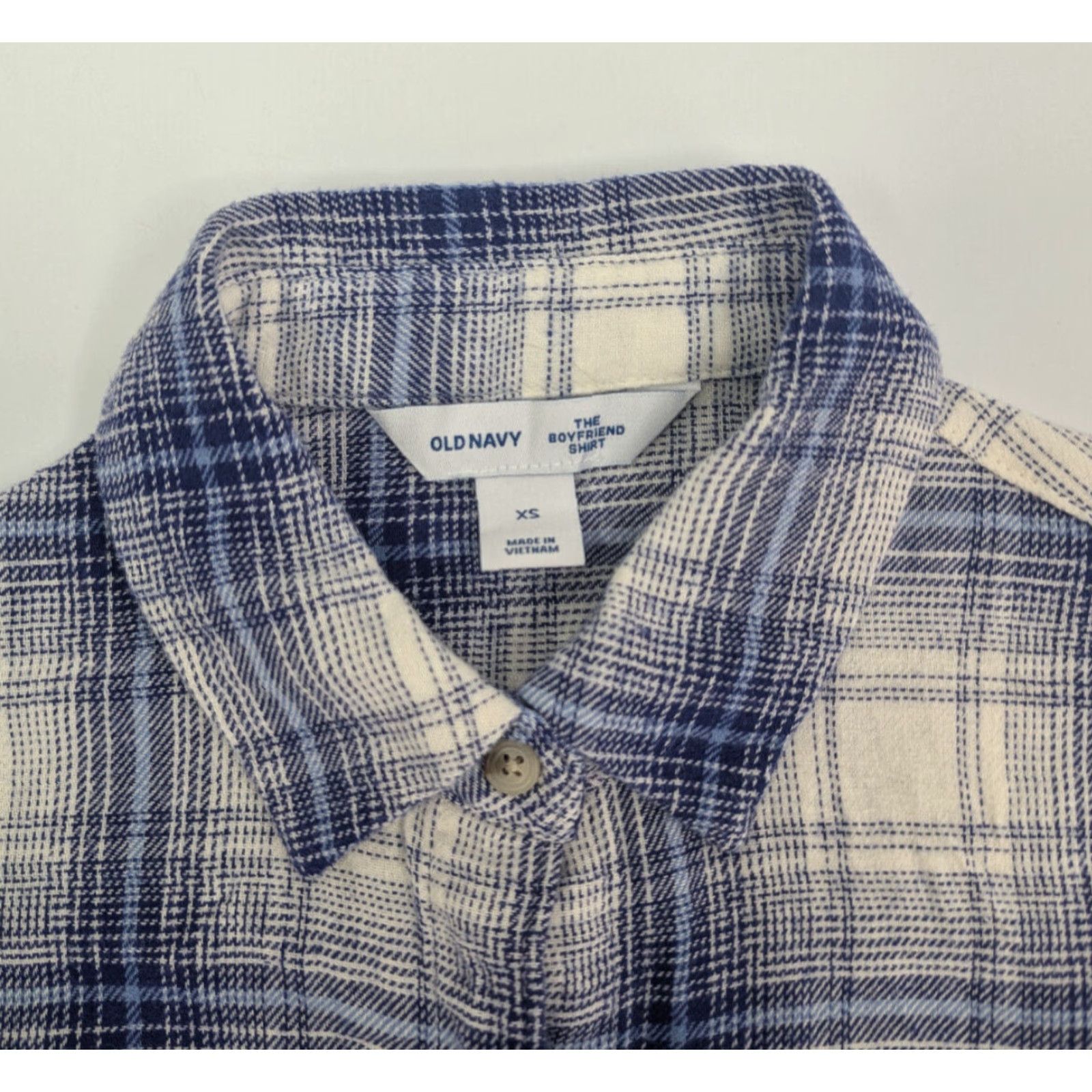 Old Navy VINTAGE Old Navy Women's Shirt XS Plaid Blue White Flannel Button-Up with Pockets Size XS / US 0-2 / IT 36-38 - 5 Thumbnail