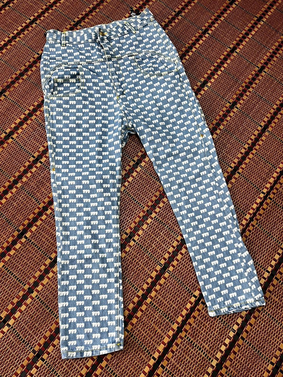 Issey Miyake × mercibeaucoup Issey Miyake Mercibeaucop Full Print Denim Jeans Size US 29 - 4 Thumbnail