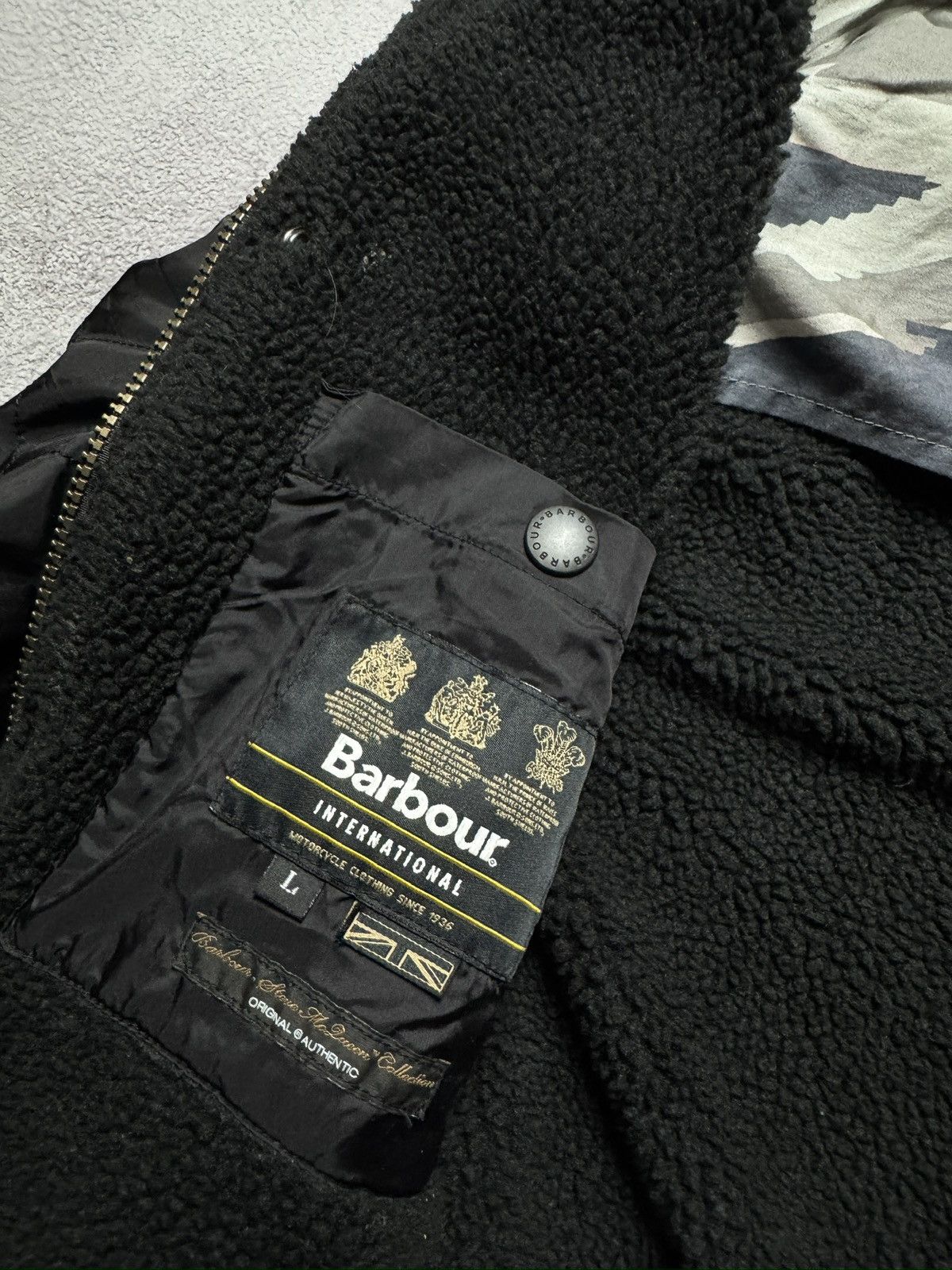 Barbour Vintage Steve McQueen-Inspired Black Quilted Bomber Jacket Size US L / EU 52-54 / 3 - 15 Thumbnail