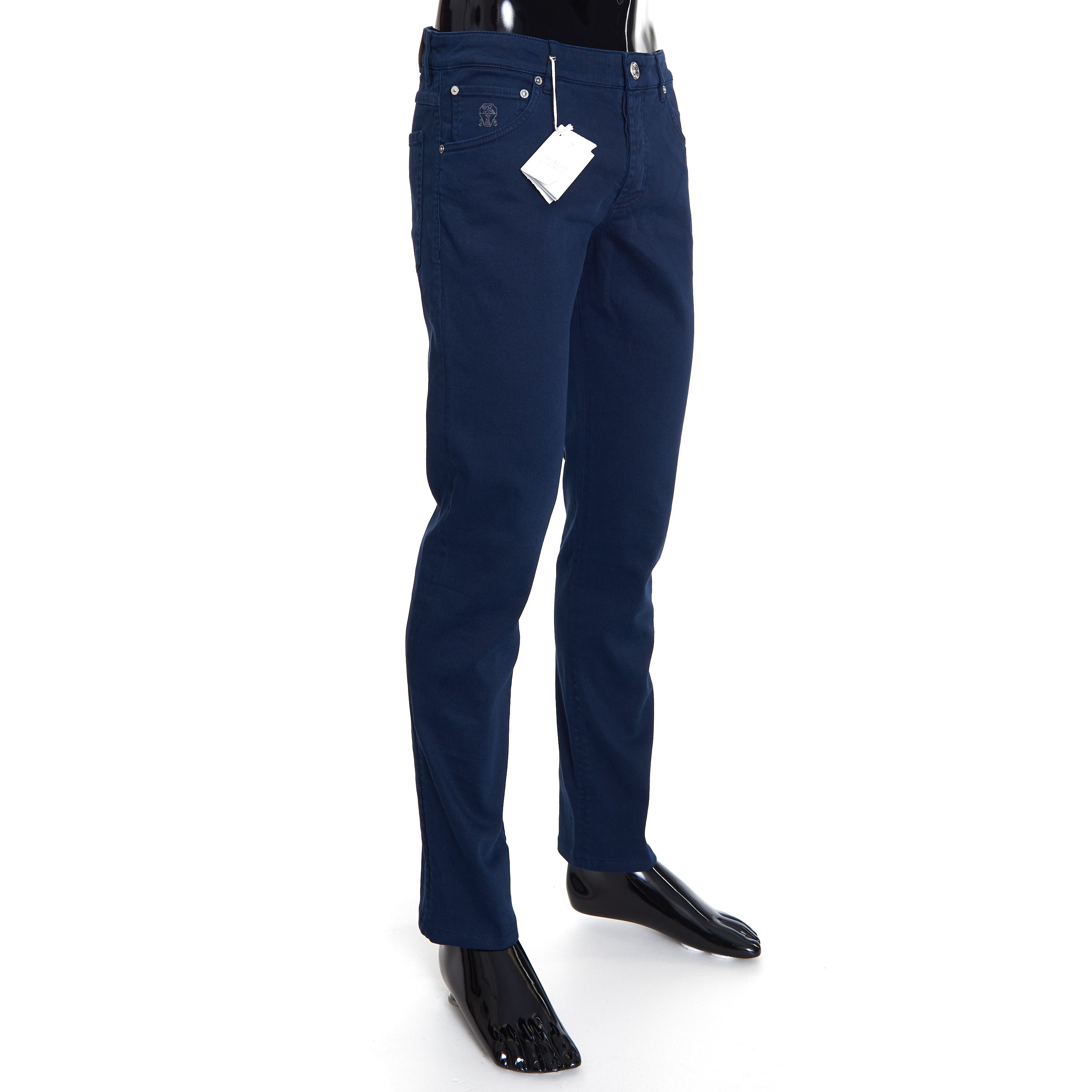 Brunello Cucinelli Navy Blue Stretch Denim Trousers - Slim Fit, Five-Pocket Size US 42 / EU 58 - 8 Thumbnail