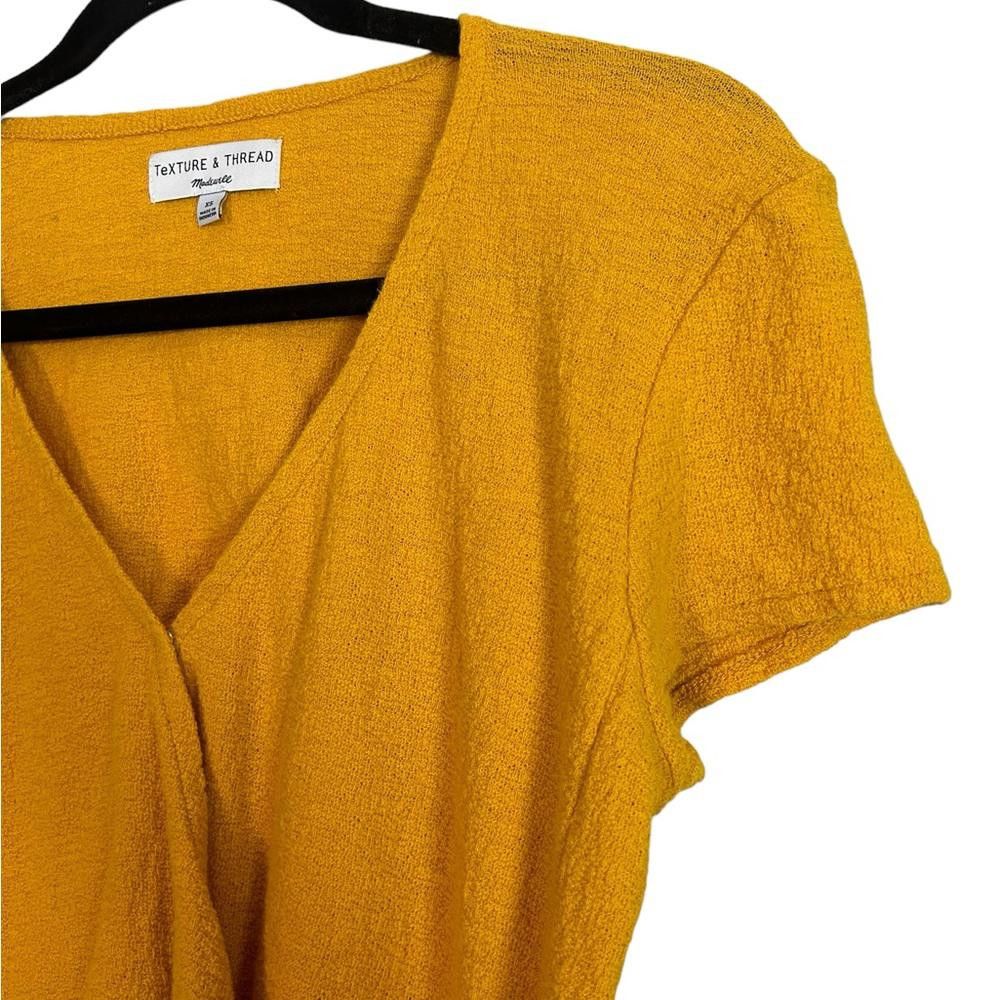 Madewell Madewell l Texutre & Thread Yellow Wrap Top XS Size XS / US 0-2 / IT 36-38 - 4 Thumbnail