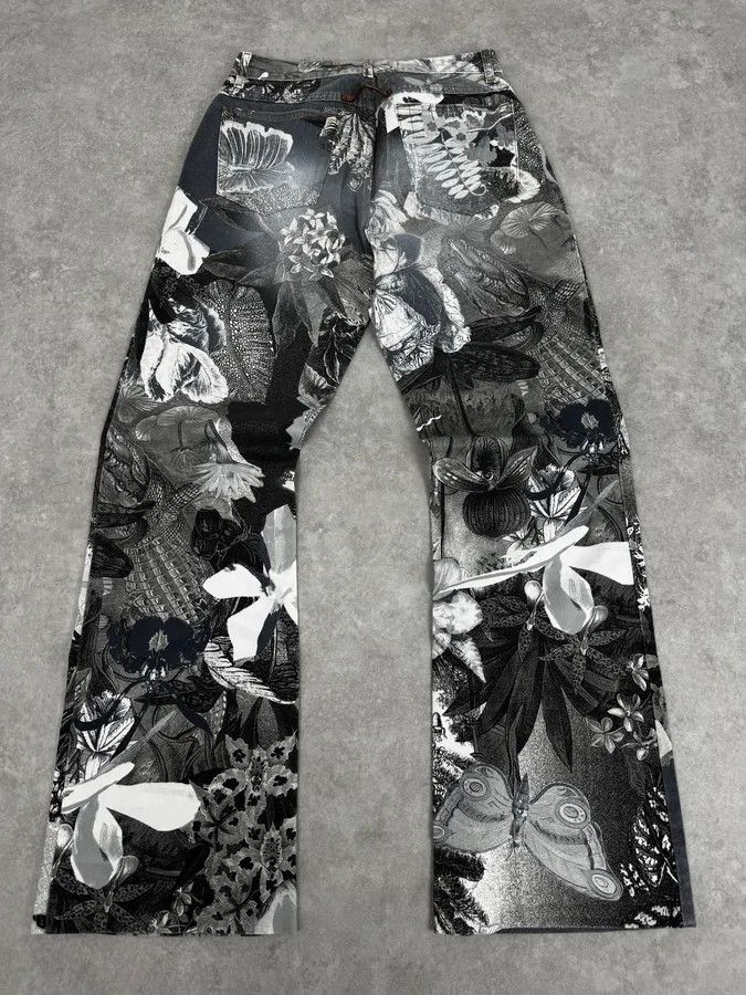 Roberto Cavalli Just Cavalli Black & White Floral Printed Pants Size 26" / US 2 / IT 38 - 5 Thumbnail