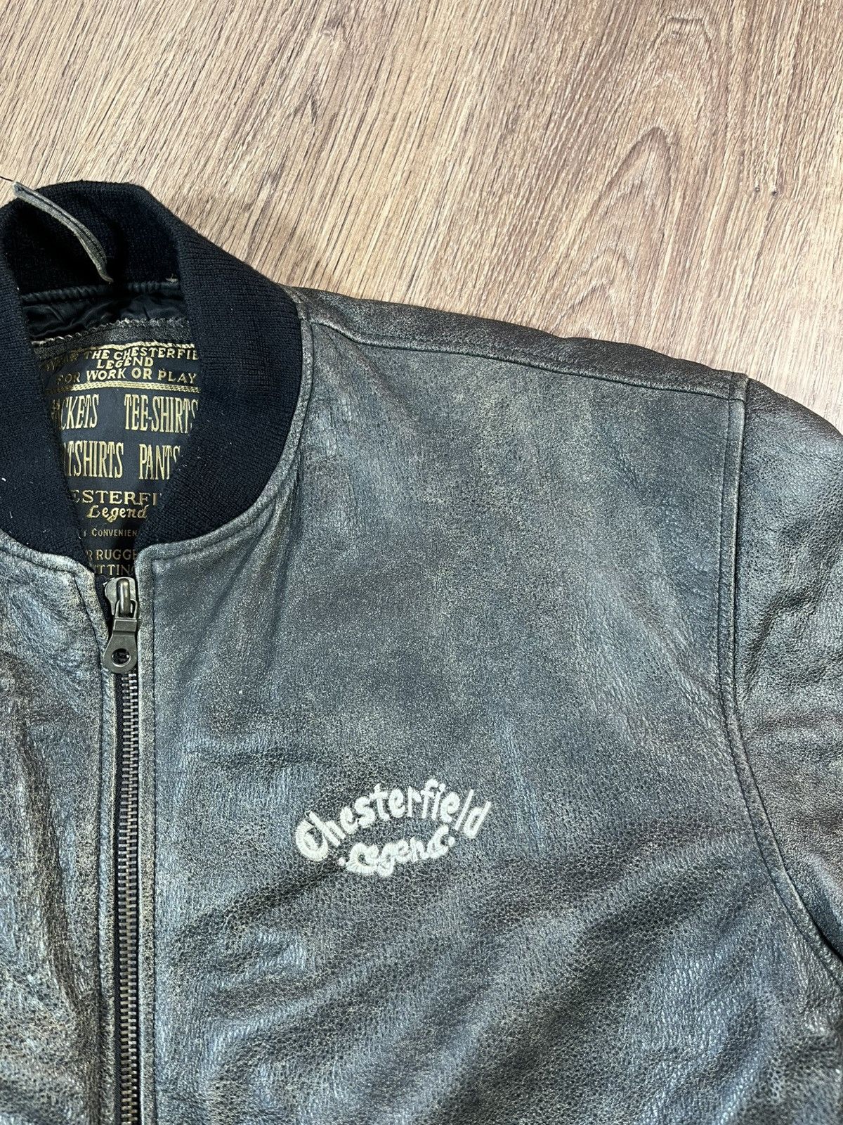 Leather Vintage Chesterfield Leather Jacket she is alone Size US L / EU 52-54 / 3 - 5 Thumbnail