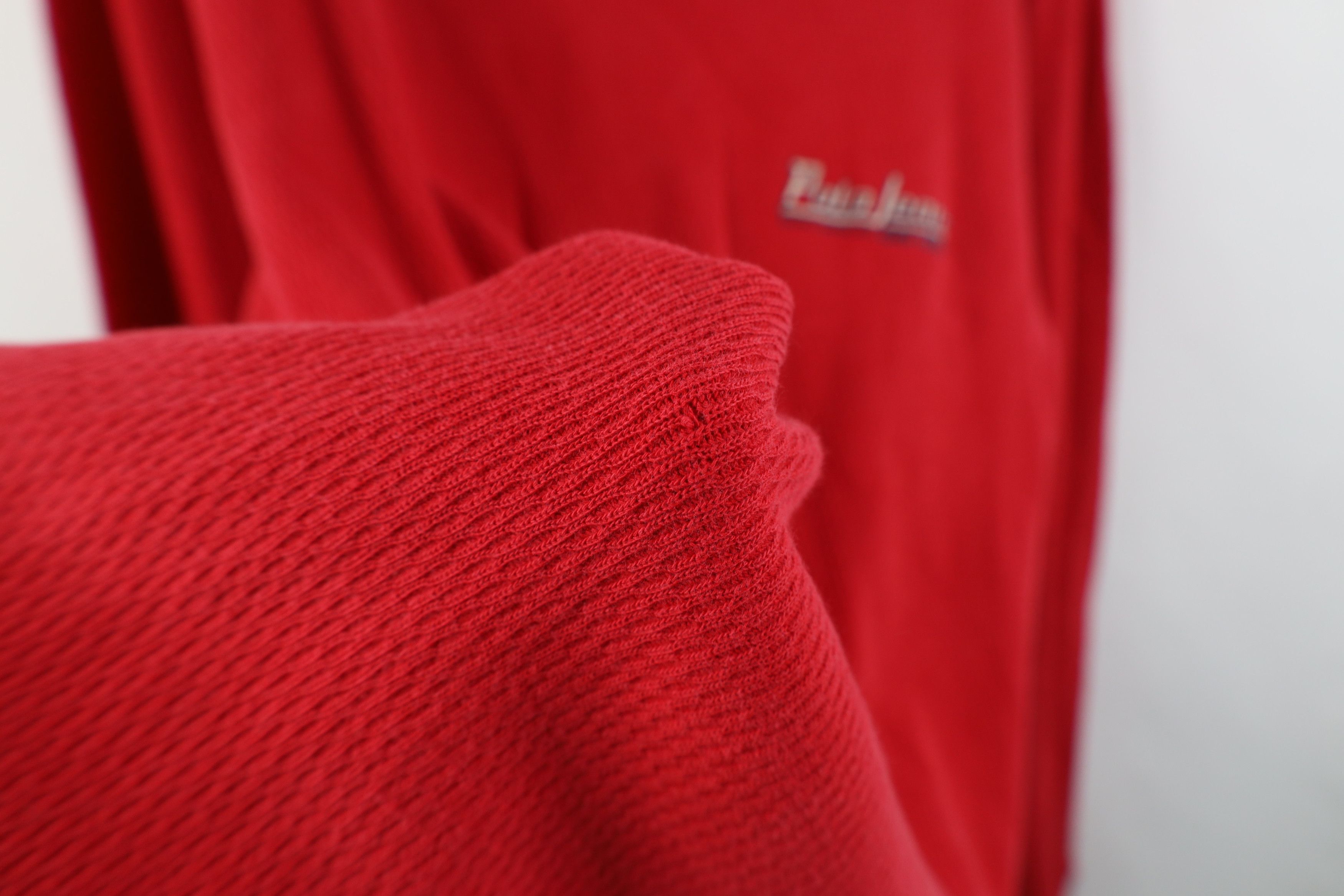 Ralph Lauren Vtg 90s Ralph Lauren Waffle Knit Long Sleeve T-Shirt Red USA Size US L / EU 52-54 / 3 - 7 Thumbnail
