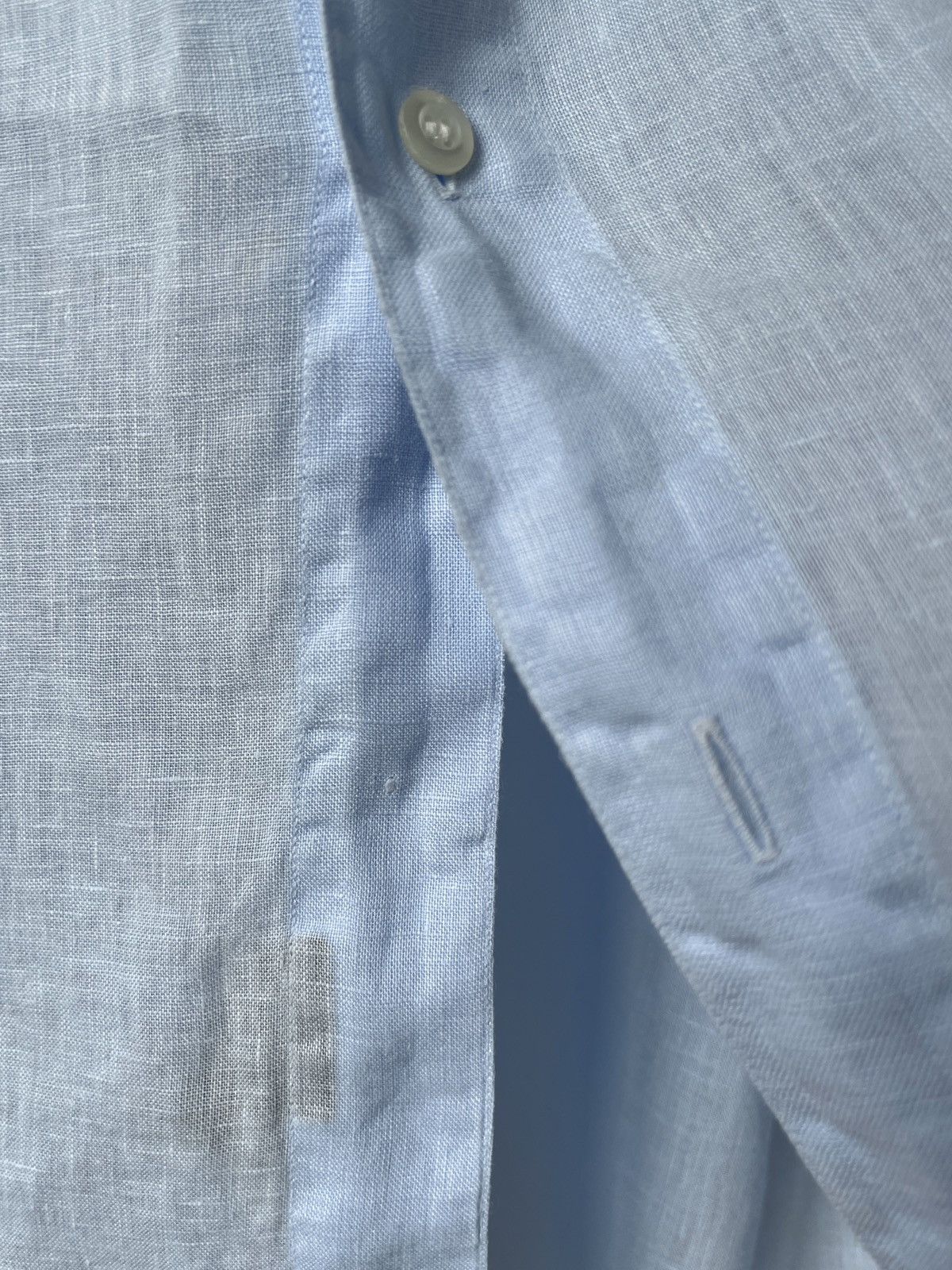 Ermenegildo Zegna ZEGNA Sport Baby Blue Color Linen Shirt Spain Luxury Size US XL / EU 56 / 4 - 8 Thumbnail