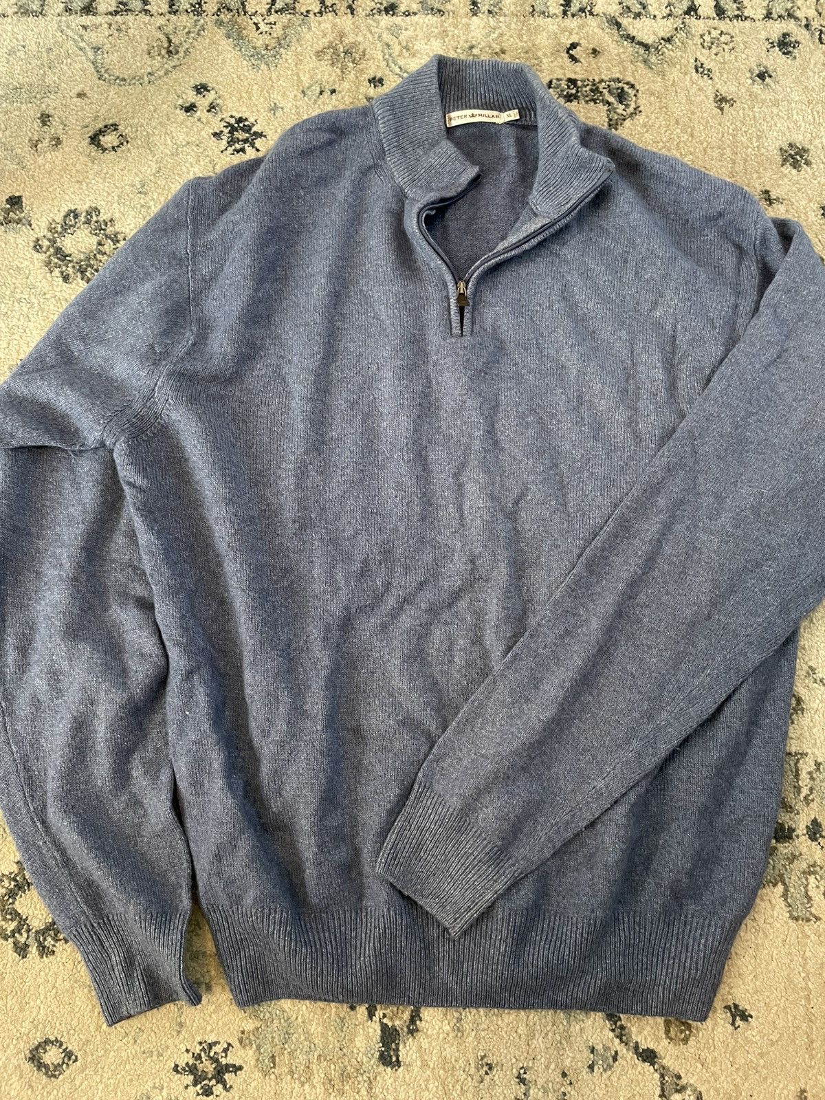 Peter Millar Italian Made Cashmere Blend 1/4 Zip Jumper Size US XL / EU 56 / 4 - 2 Thumbnail