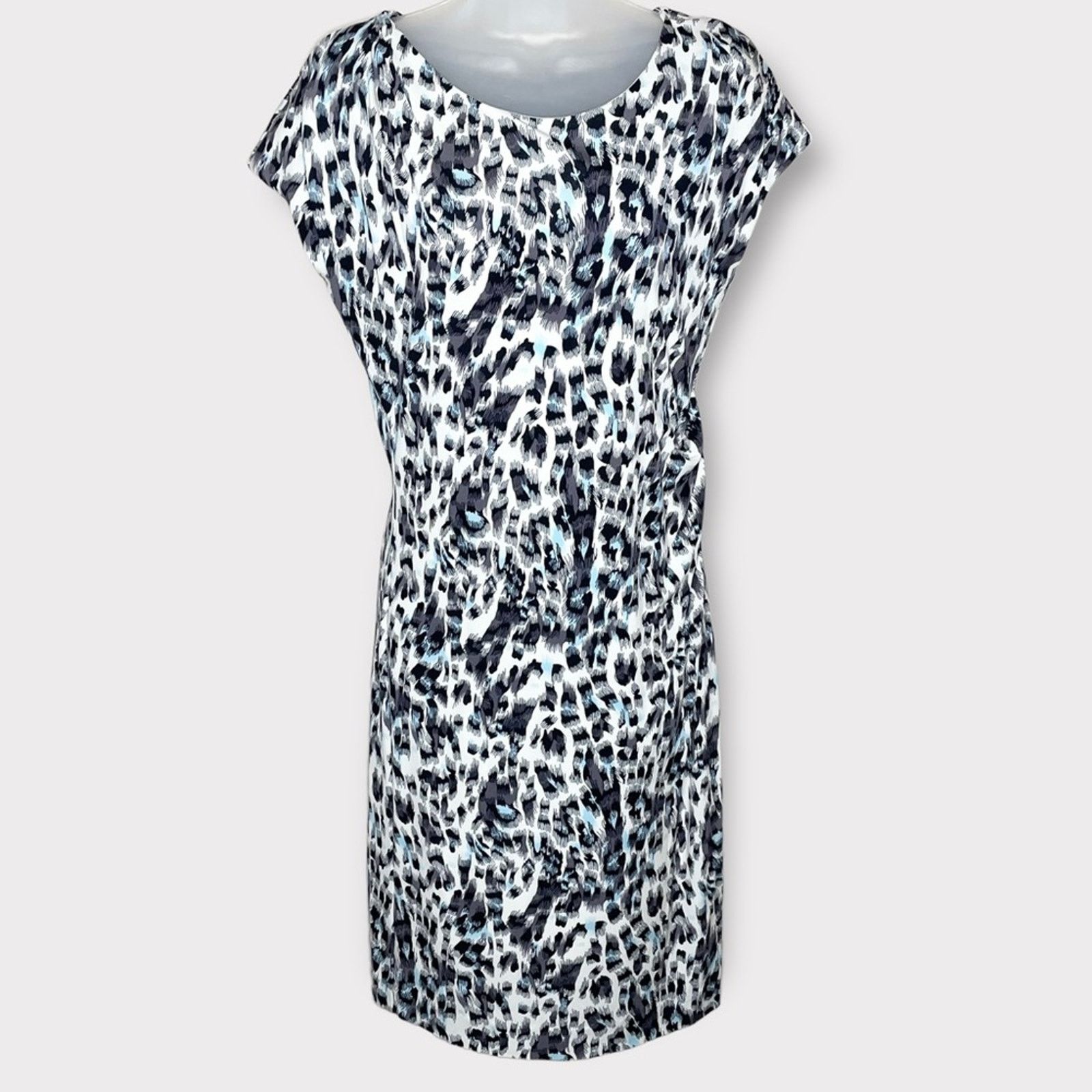 Hugo Boss Hugo Boss white, black & white abstract print jersey dress Size S / US 4 / IT 40 - 1 Thumbnail