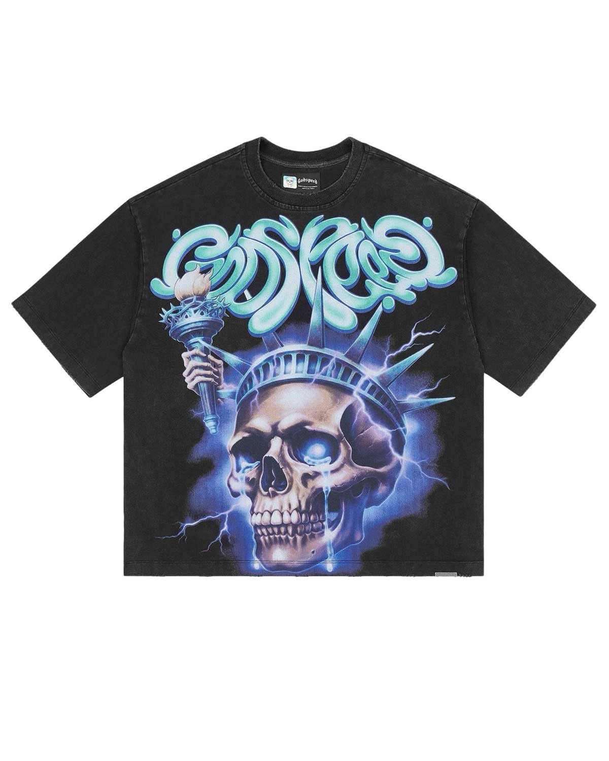 Godspeed Liberty Tears Tee Washed Black Size US XL / EU 56 / 4 - 1 Thumbnail