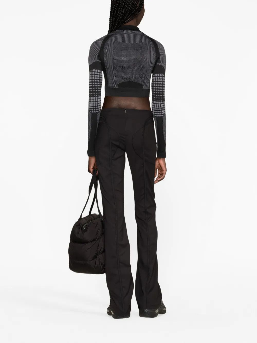 Misbhv o1mle0425 Sports Europa Cropped Longsleeve Top Grey & Black Size M / US 6-8 / IT 42-44 - 4 Thumbnail