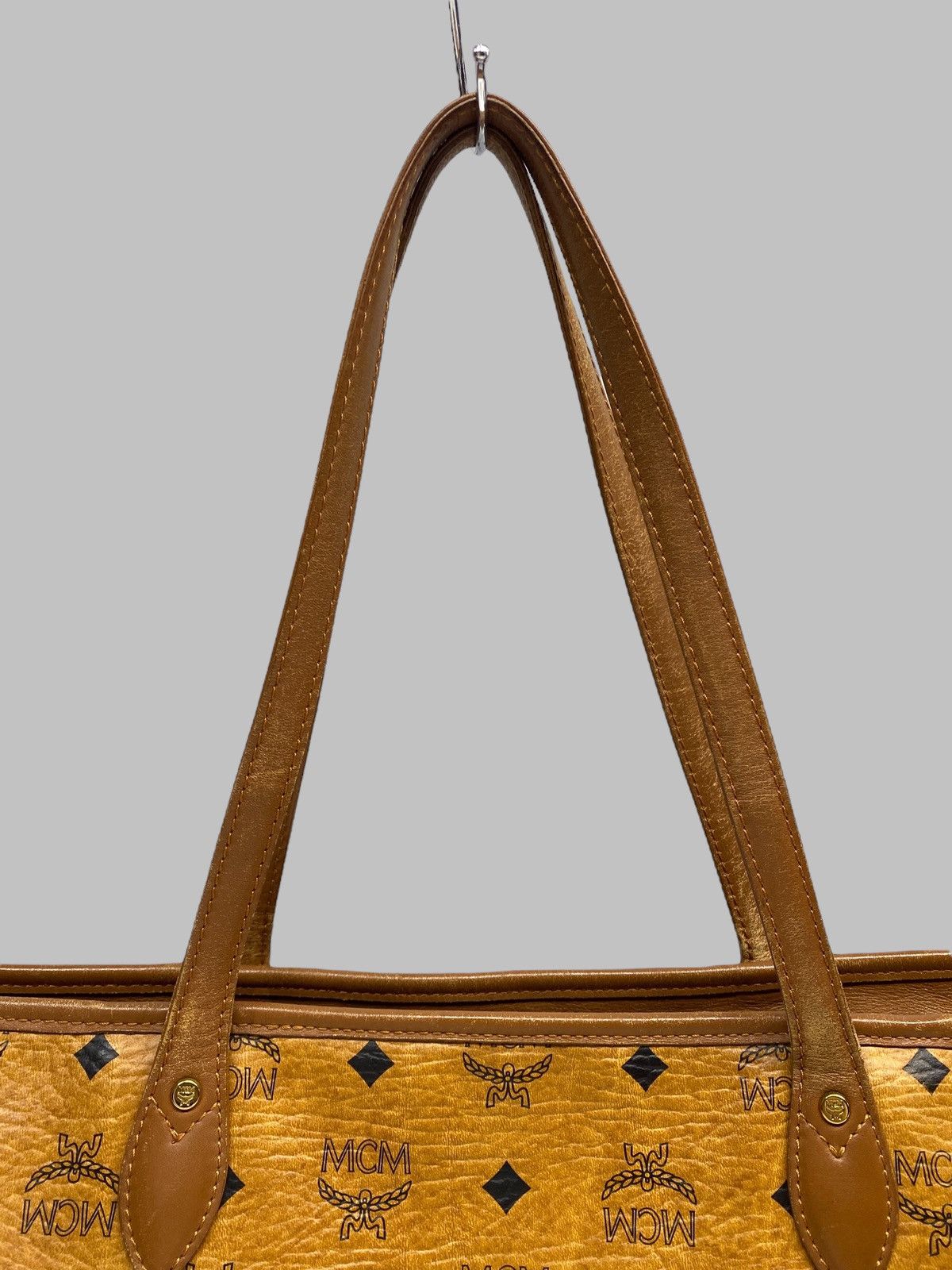 MCM MCM Visetos Tote Bag Cognac Brown Monogram Leather Bag Size ONE SIZE - 6 Thumbnail