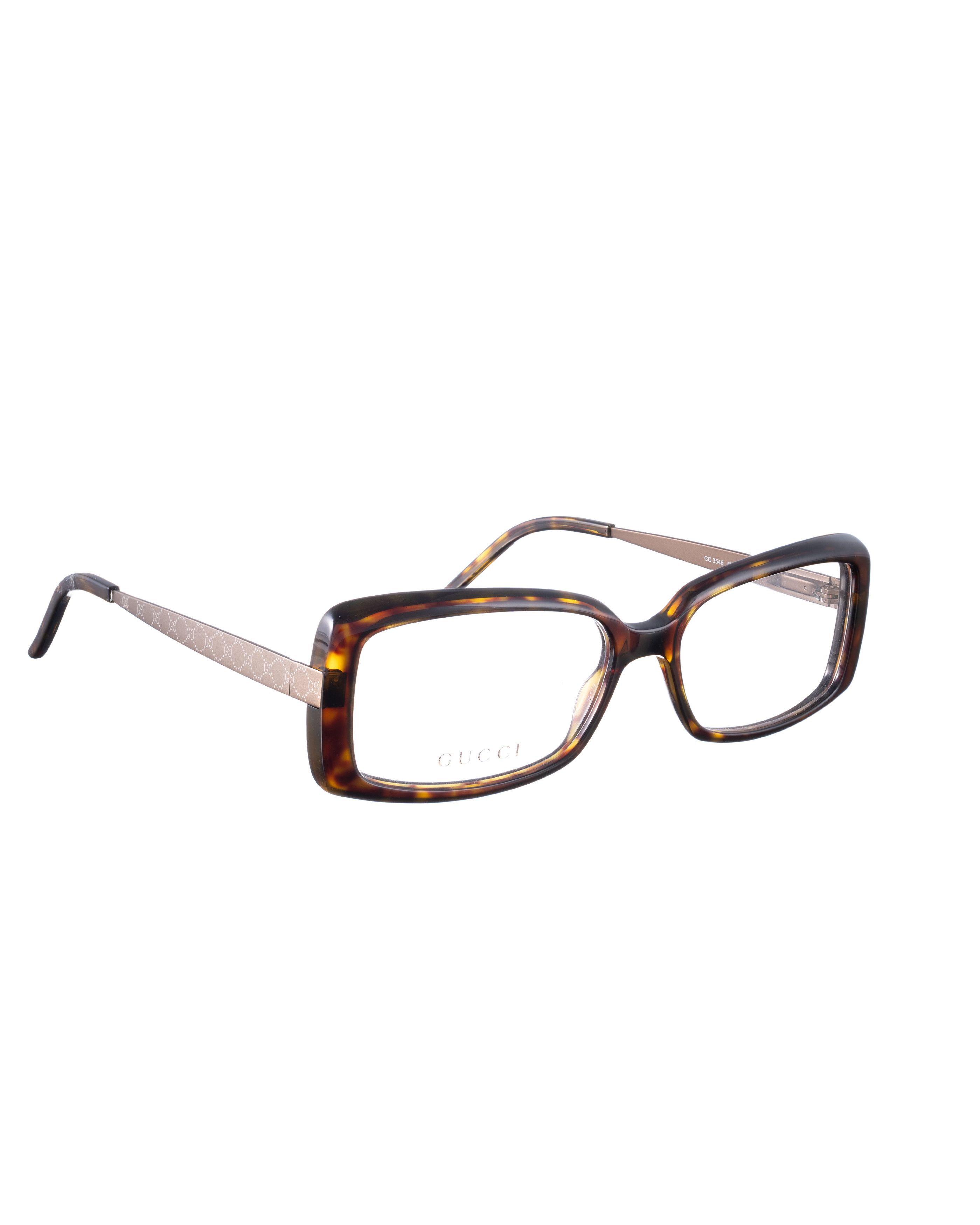 Gucci Gucci 00s Havana Rectangular Monogram Glasses Size ONE SIZE - 2 Thumbnail