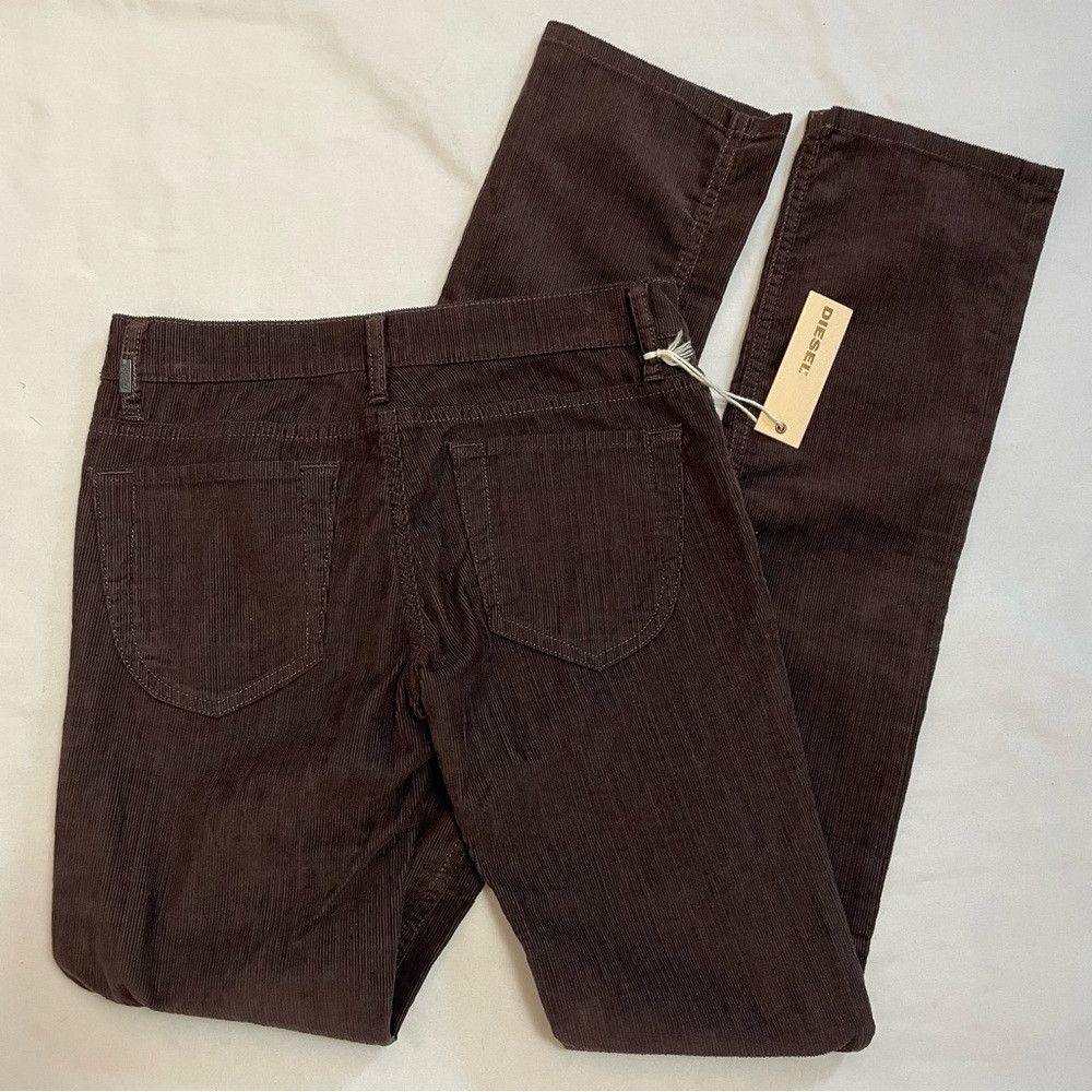 Diesel NWT New Diesel Straight Leg Corduroy Brown Pants Size 24 Size 24" / US 00 / IT 34 - 3 Thumbnail