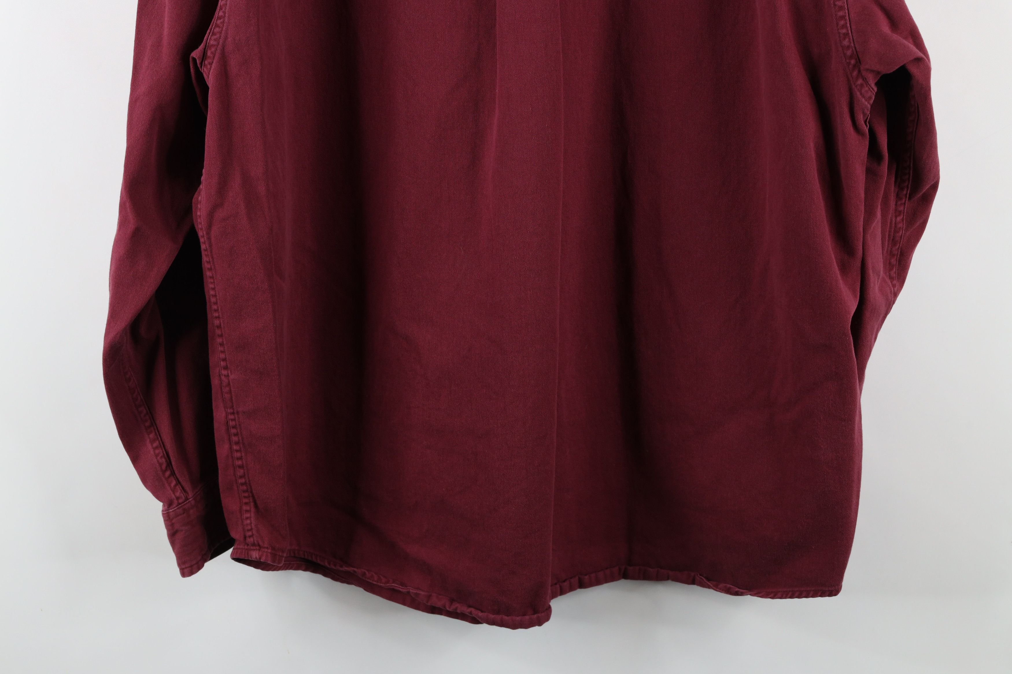 Eddie Bauer × Vintage Vintage 90s Eddie Bauer Button Down Shirt Burgundy Cotton Size US L / EU 52-54 / 3 - 11 Thumbnail