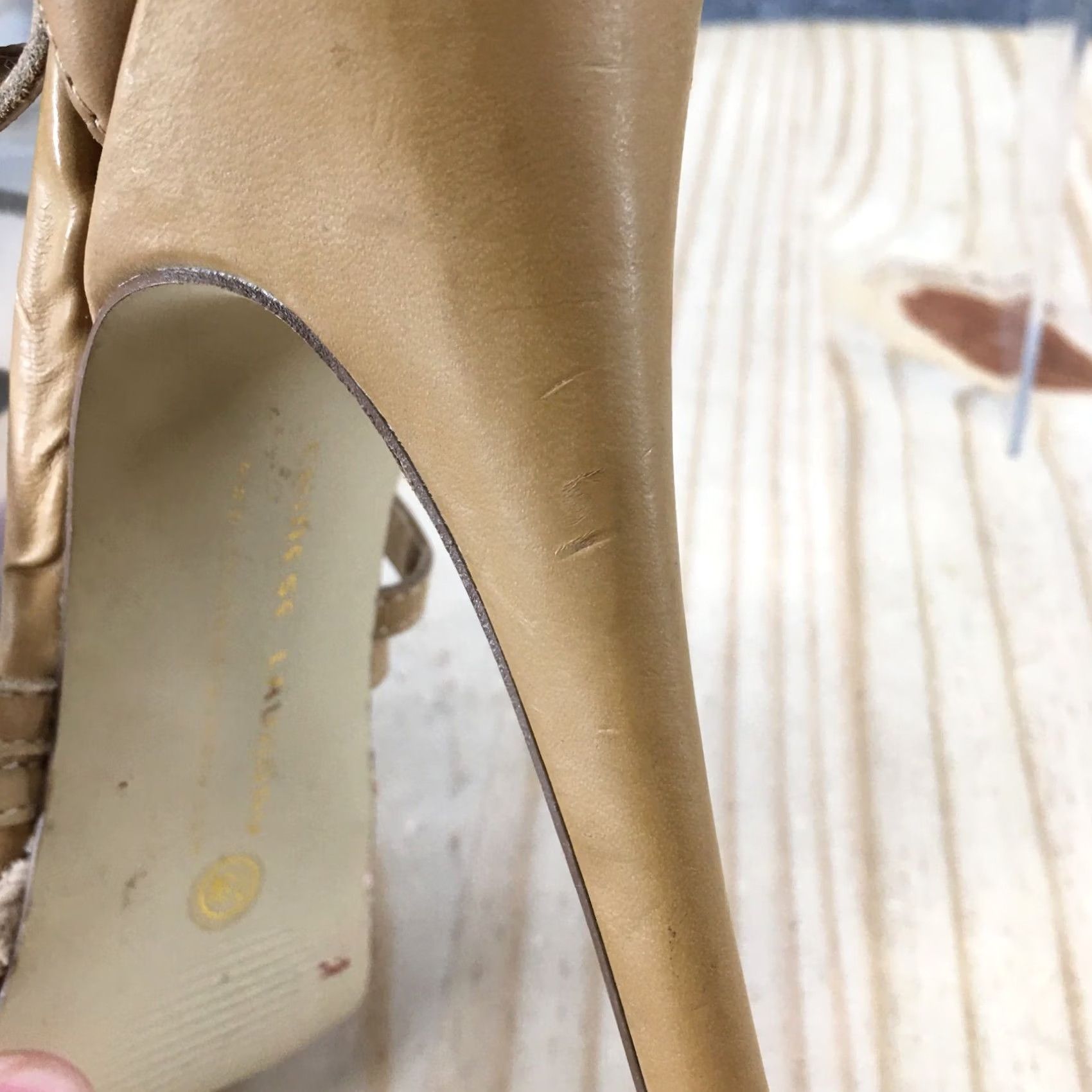 Chinese Laundry Chinese Laundry High Heels Womens 7.5 M Stileto Gladiator Strappy Lace Up Beige Open Toe - 7.5 US Size - 38 EU Size US 8 / IT 38 - 4 Thumbnail