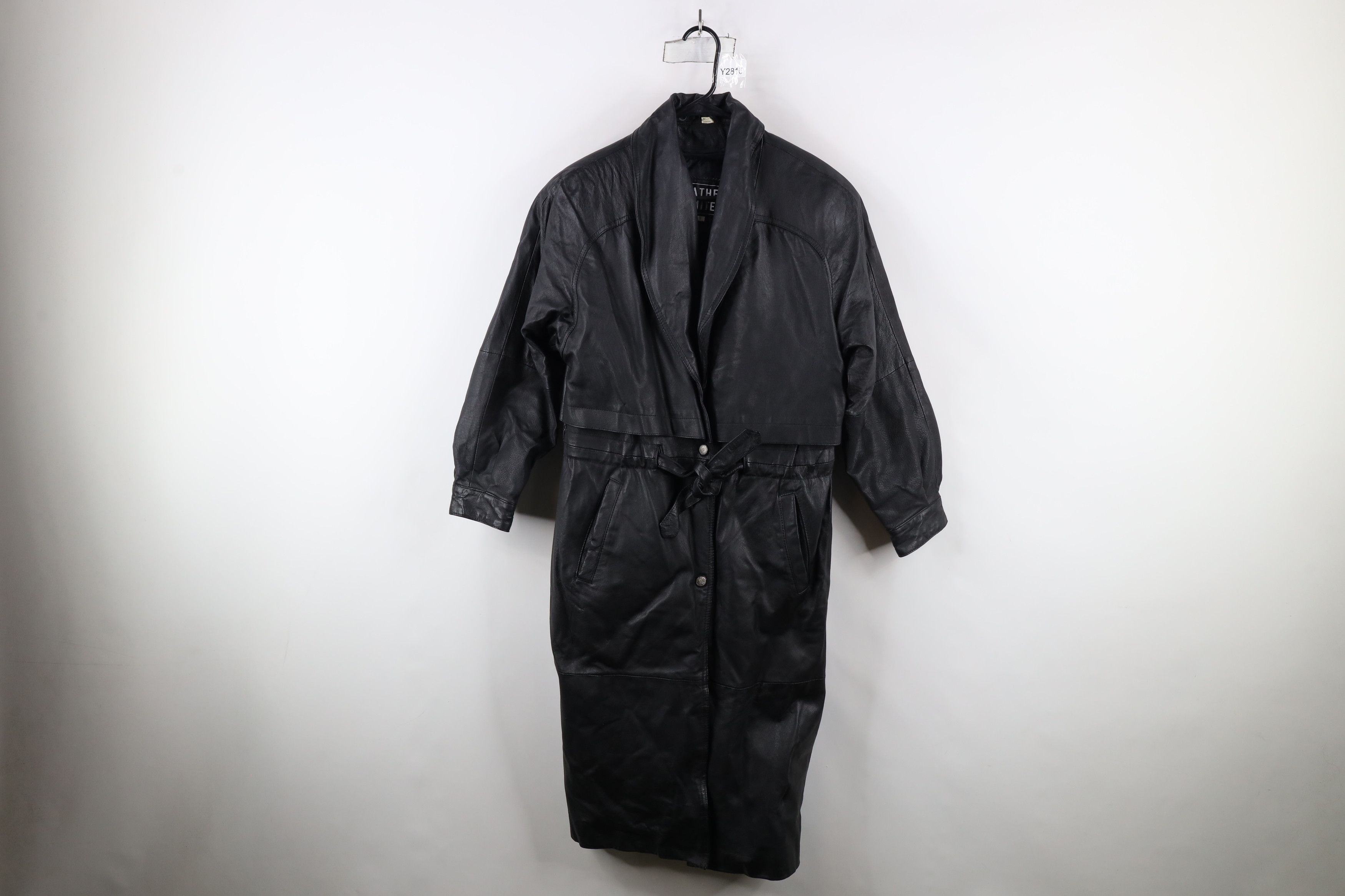Vintage Vintage 90s Streetwear Goth Belted Leather Trench Coat Size S / US 4 / IT 40 - 1 Thumbnail