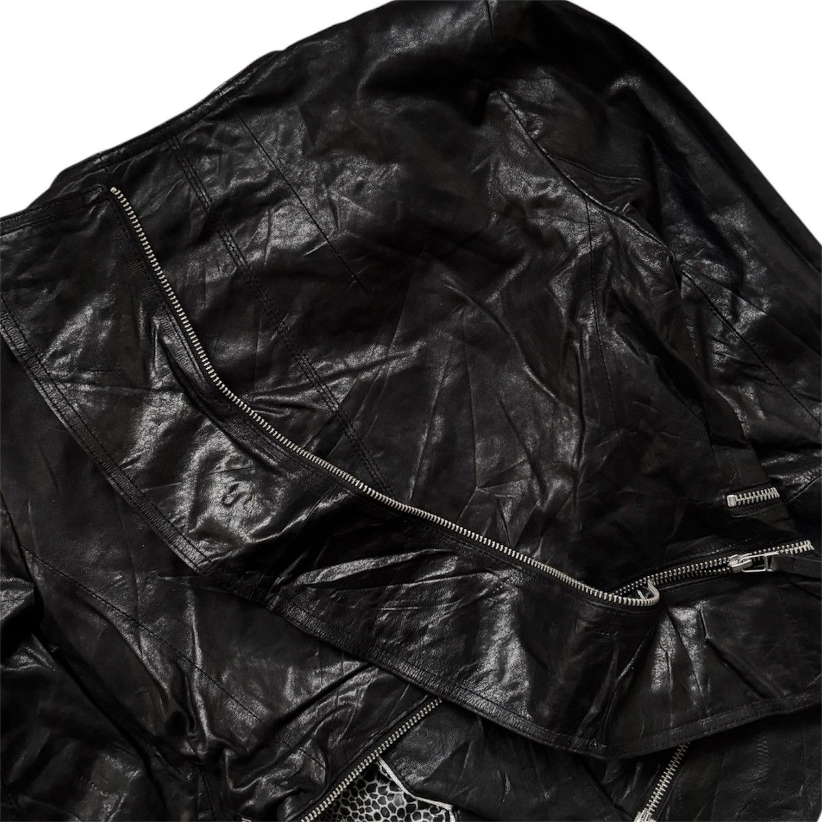 14th Addiction G.Attitude Asymetrical Leather Jacket Size ONE SIZE - 8 Thumbnail