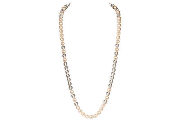 Yves Saint Laurent Yves Saint Laurent Lucite and Simulated Pearl Bead Necklace Size ONE SIZE - 2 Thumbnail