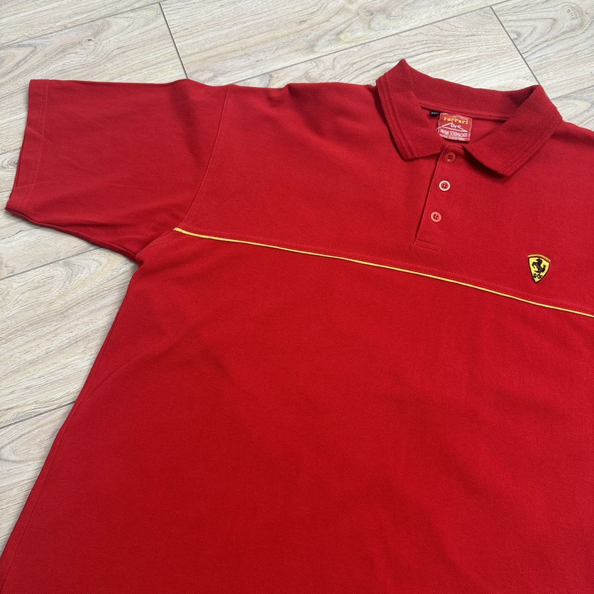 Ferrari Vintage 1999 Ferrari Michael Schumacher Small Logo Polo Tee Size US XXL / EU 58 / 5 - 4 Thumbnail