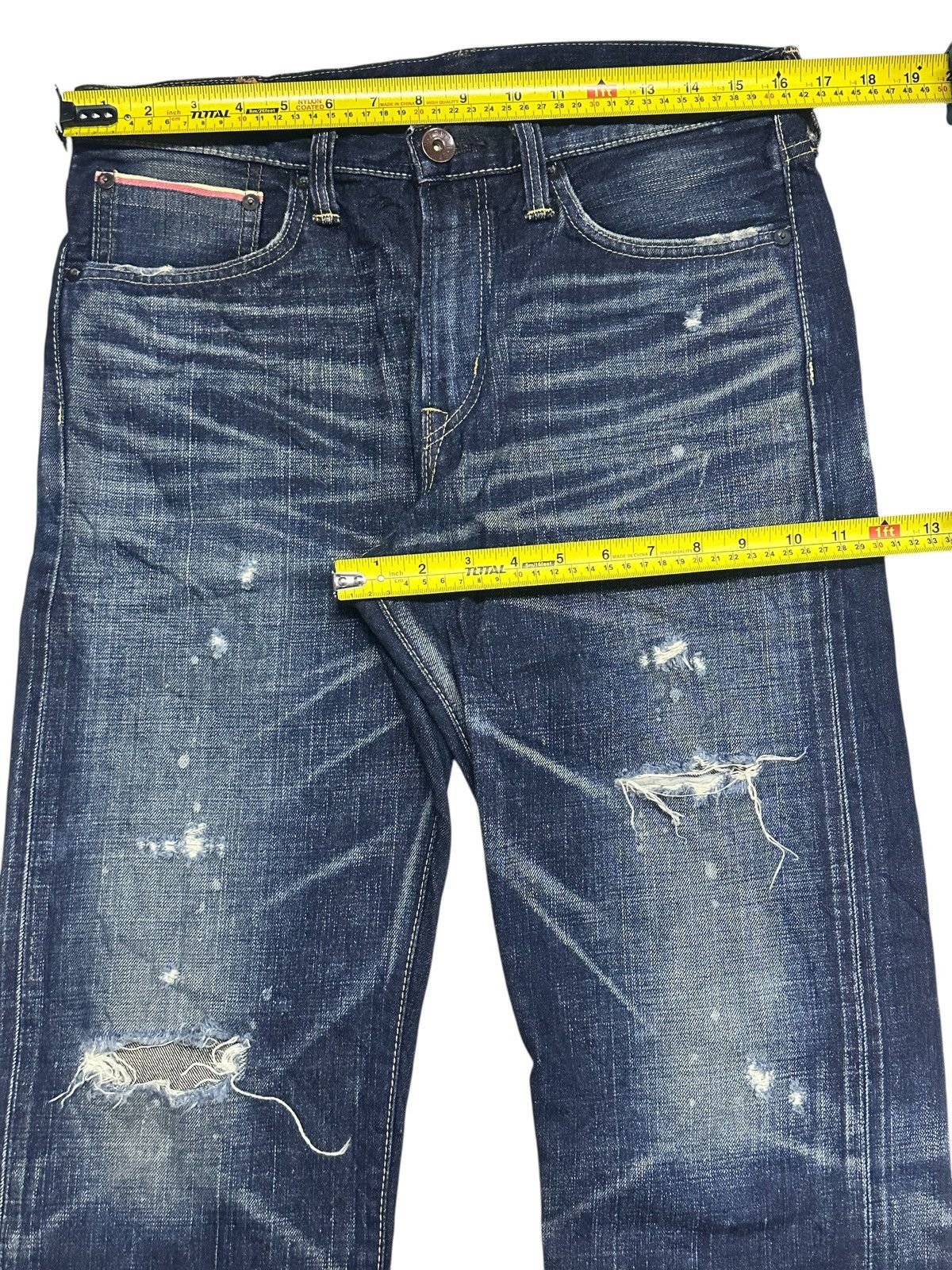 Edwin Edwin Vintage Selvedge Distressed and Painted Faded Wash Size US 33 - 14 Thumbnail