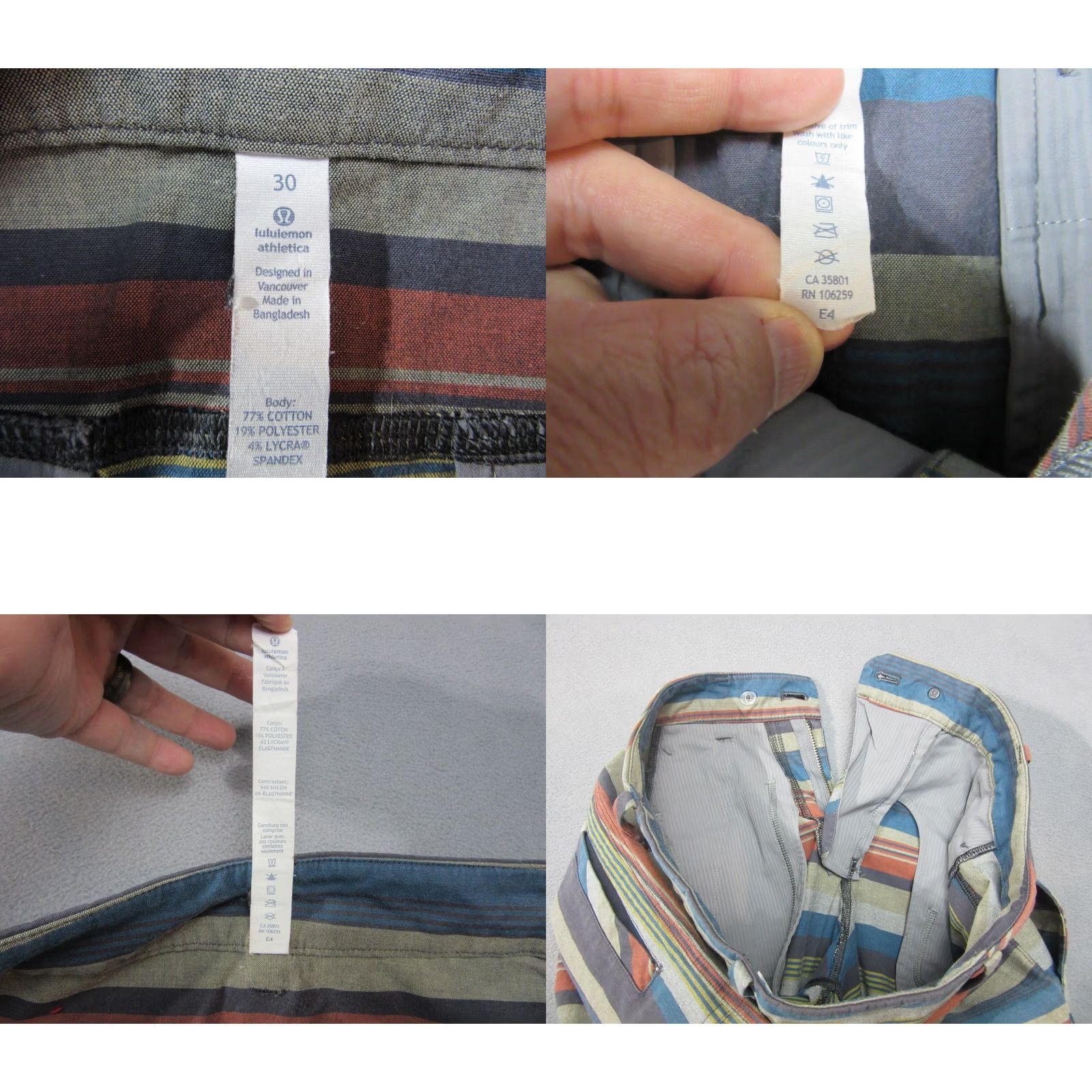 Lululemon Lululemon Shorts Mens 28 Multicolor Striped Casual Activewear Pockets Zip Fly Size US 28 / EU 44 - 8 Thumbnail