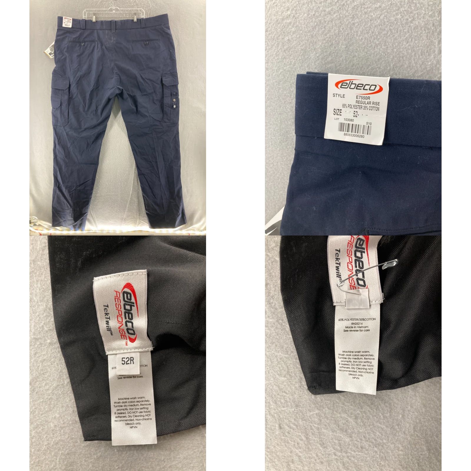 Vintage Elbeco Police Pants Mens 52R x 36 Blue Cotton Blend Unhemmed Size US 36 / EU 52 - 8 Thumbnail