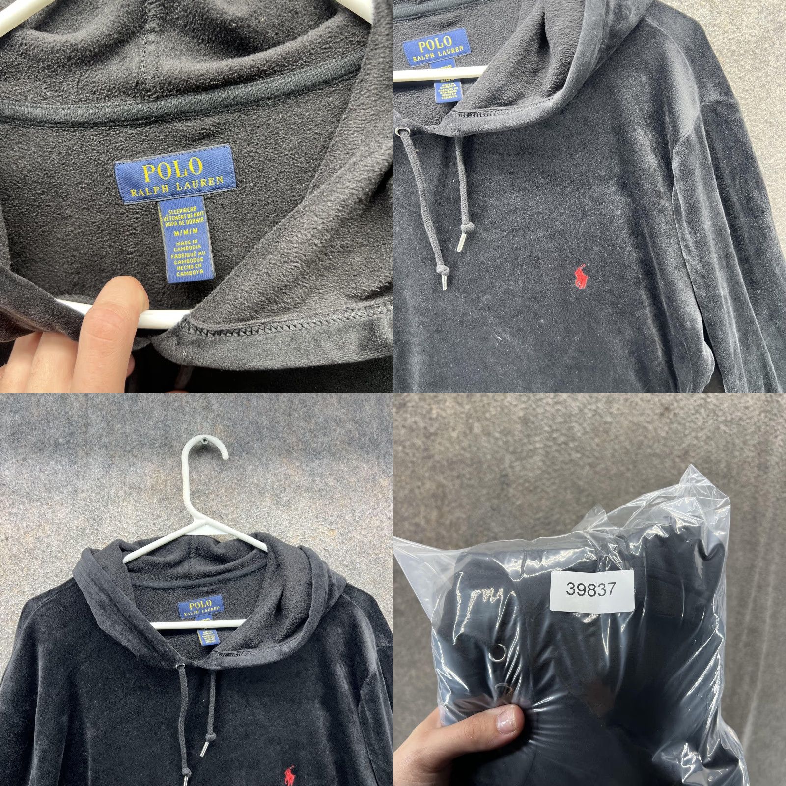 Polo Ralph Lauren Polo Ralph Lauren Pajama Top Mens M Black Velour Hooded Sleepwear Lounge Size US M / EU 48-50 / 2 - 8 Thumbnail