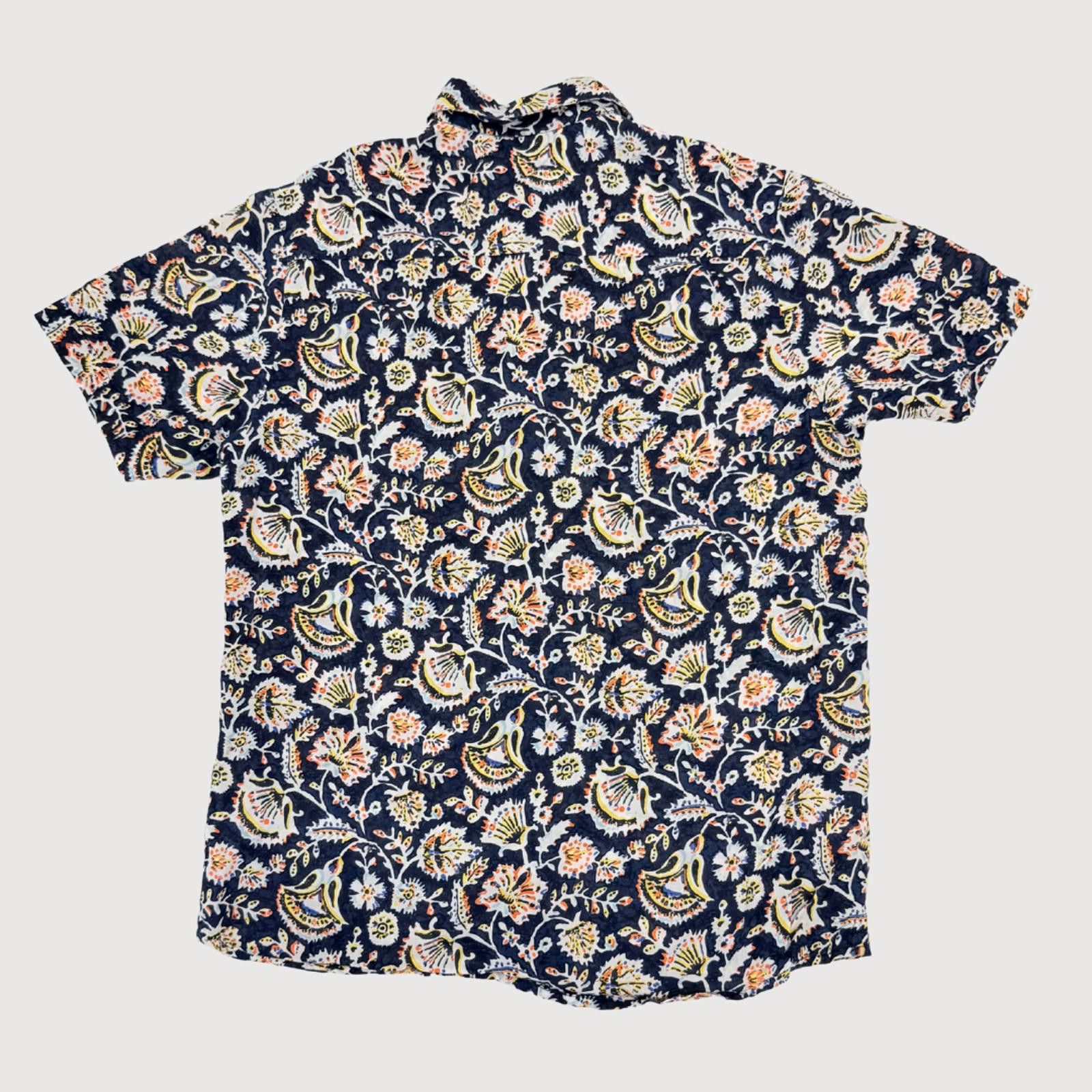 Other Raga Man Navy Floral Paisley Button Shirt S Size US S / EU 44-46 / 1 - 5 Thumbnail
