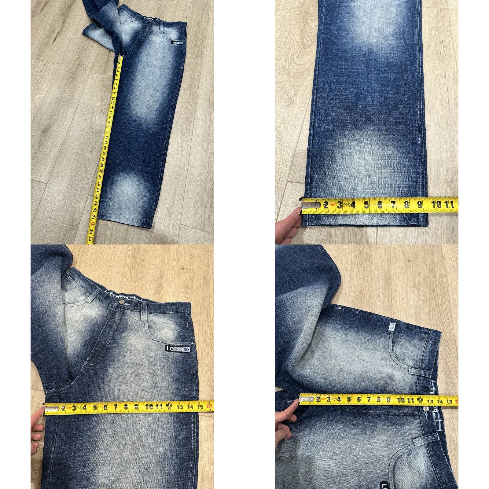 Vintage VTG Lot 29 Men's Jeans Size 34x31 Wide Leg Skater Y2K Denim 5-Pocket Embroidered Blue Cotton Relaxed Regular Jeans Mens Size US 34 / EU 50 - 9 Thumbnail