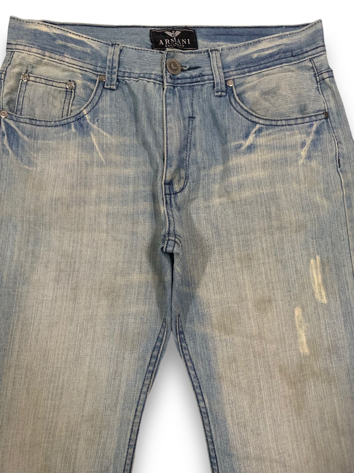 Giorgio Armani Vintage Giorgio Armani Mud Washed Clawmark Distressed Jeans Size US 31 - 3 Thumbnail