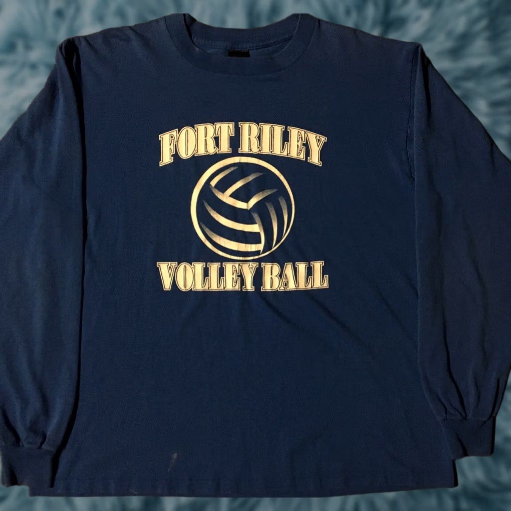 Vintage VINTAGE Fort Riley Volleyball Shirt XL Blue Men T-Shirt 90s Grunge Military USA Marine Navy Seal PFU Rock Retro 90s Size US XL / EU 56 / 4 - 1 Thumbnail
