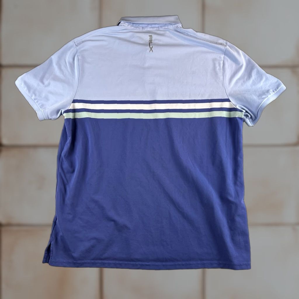 RLX Ralph Lauren RLX Ralph Lauren Polo Shirt Mens Big & Tall XXL Blue Striped Performance Wicking Stretch Shirt Polo Golf Tennis Walking Regular Fit Multicolor Logo Size US XXL / EU 58 / 5 - 1 Thumbnail