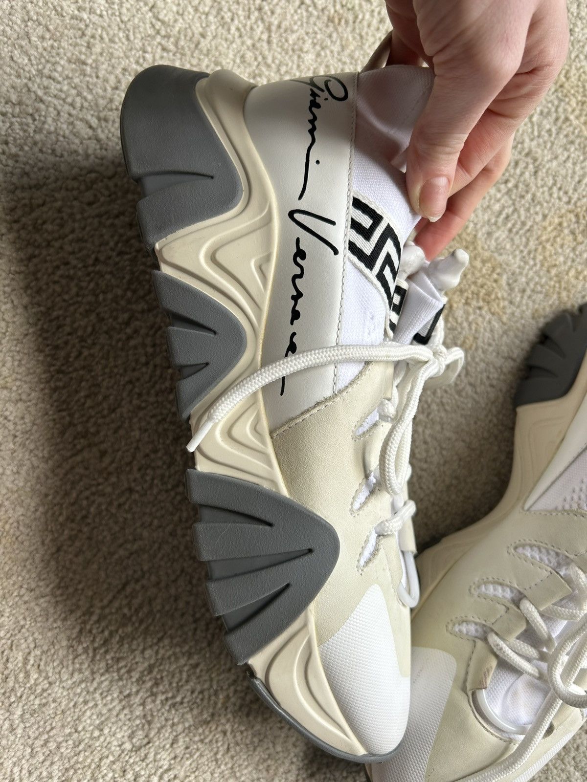 Versace White Versace Squalo Sneakers Size US 8.5 / EU 41-42 - 7 Thumbnail