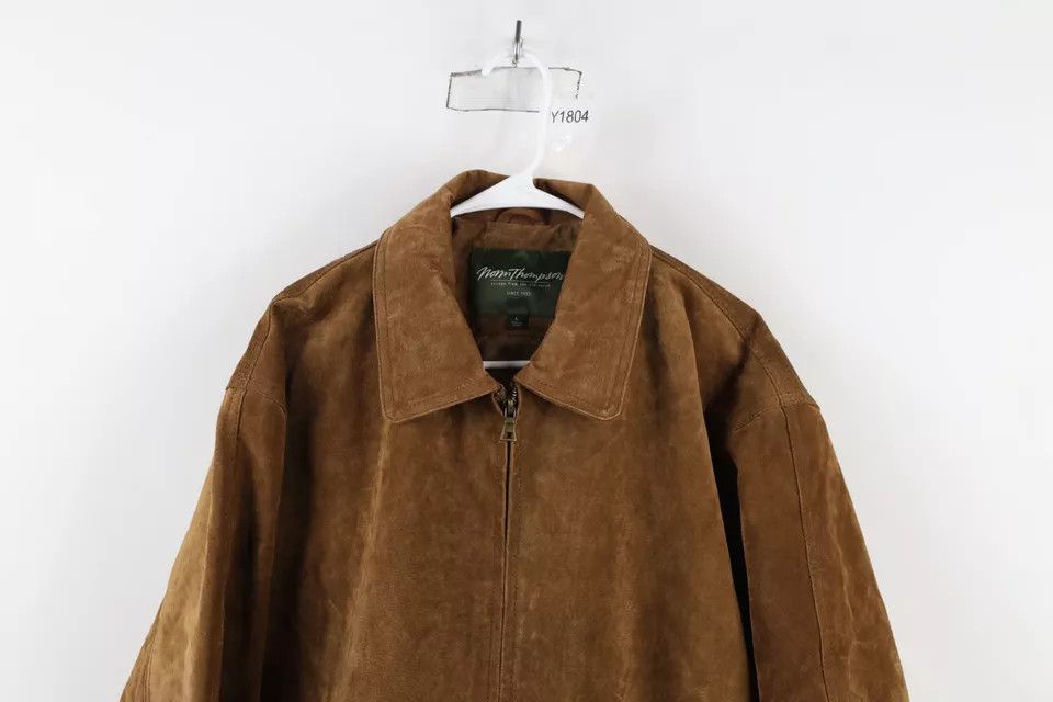 Vintage Vintage 90s Streetwear Leather Flight Bomber Jacket Brown Size US L / EU 52-54 / 3 - 2 Thumbnail