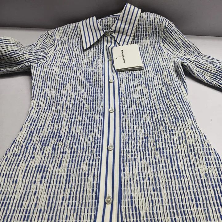Alexander Wang Alexander Wang Blue Striped Long Sleeve Shirt - Size S / US 4 / IT 40 - 8 Thumbnail