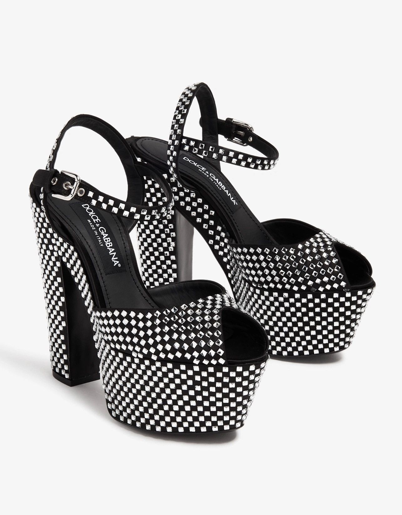 Dolce Gabbana Crystal-embellished platform sandals size 39