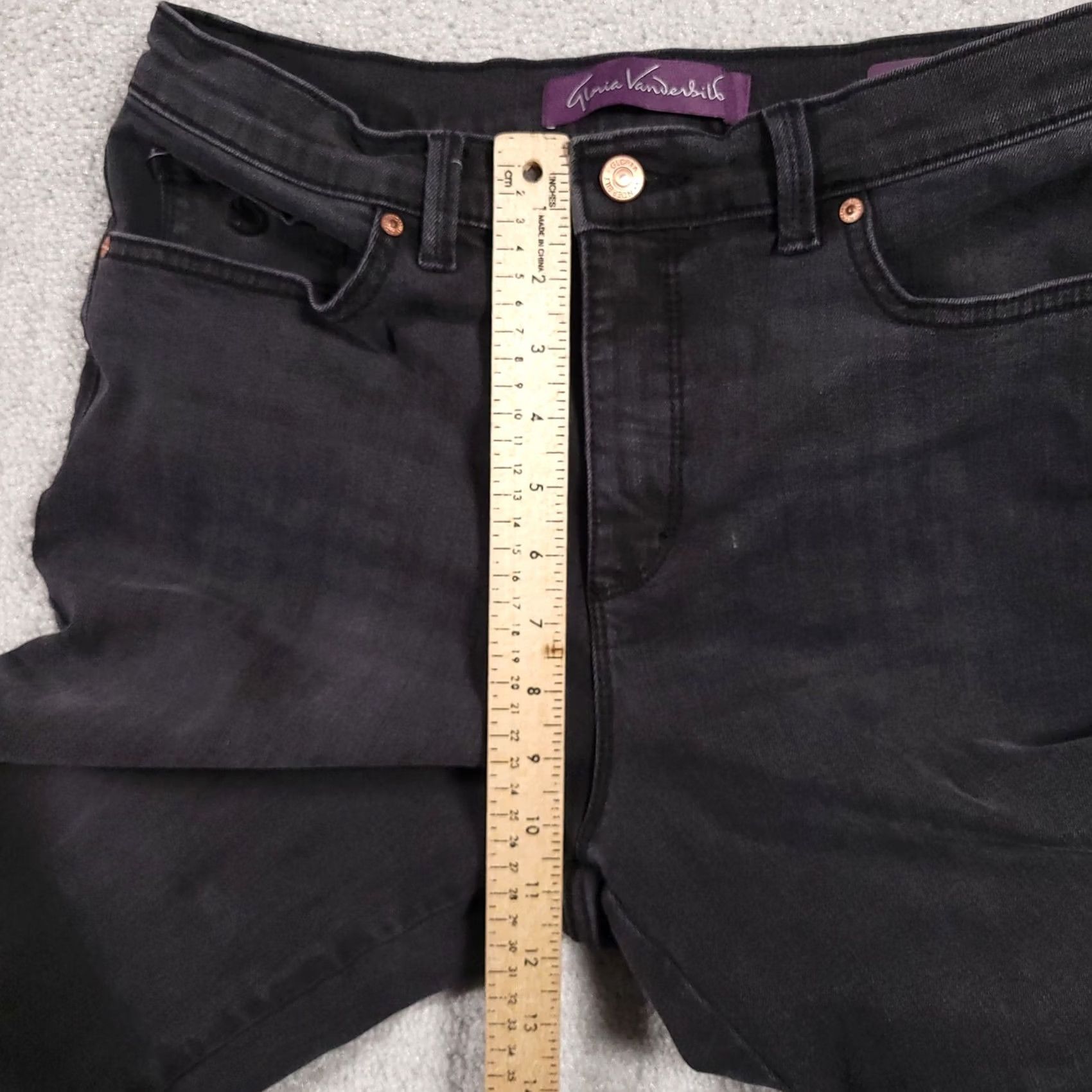 Gloria Vanderbilt Gloria Vanderbilt Amanda Jeans Women's 10 Short Denim Black Stretch Straight Leg Jeans Size 32" / US 10 / IT 46 - 6 Thumbnail