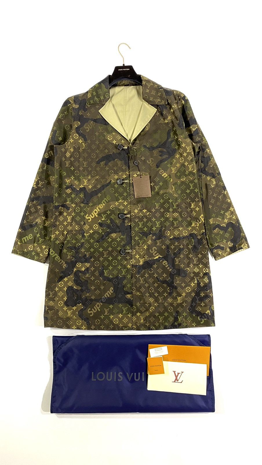 Louis Vuitton × Supreme LOUIS VUITTON X SUPREME Trench Coat 50 Camouflage Reversible Size US M / EU 48-50 / 2 - 1 Thumbnail