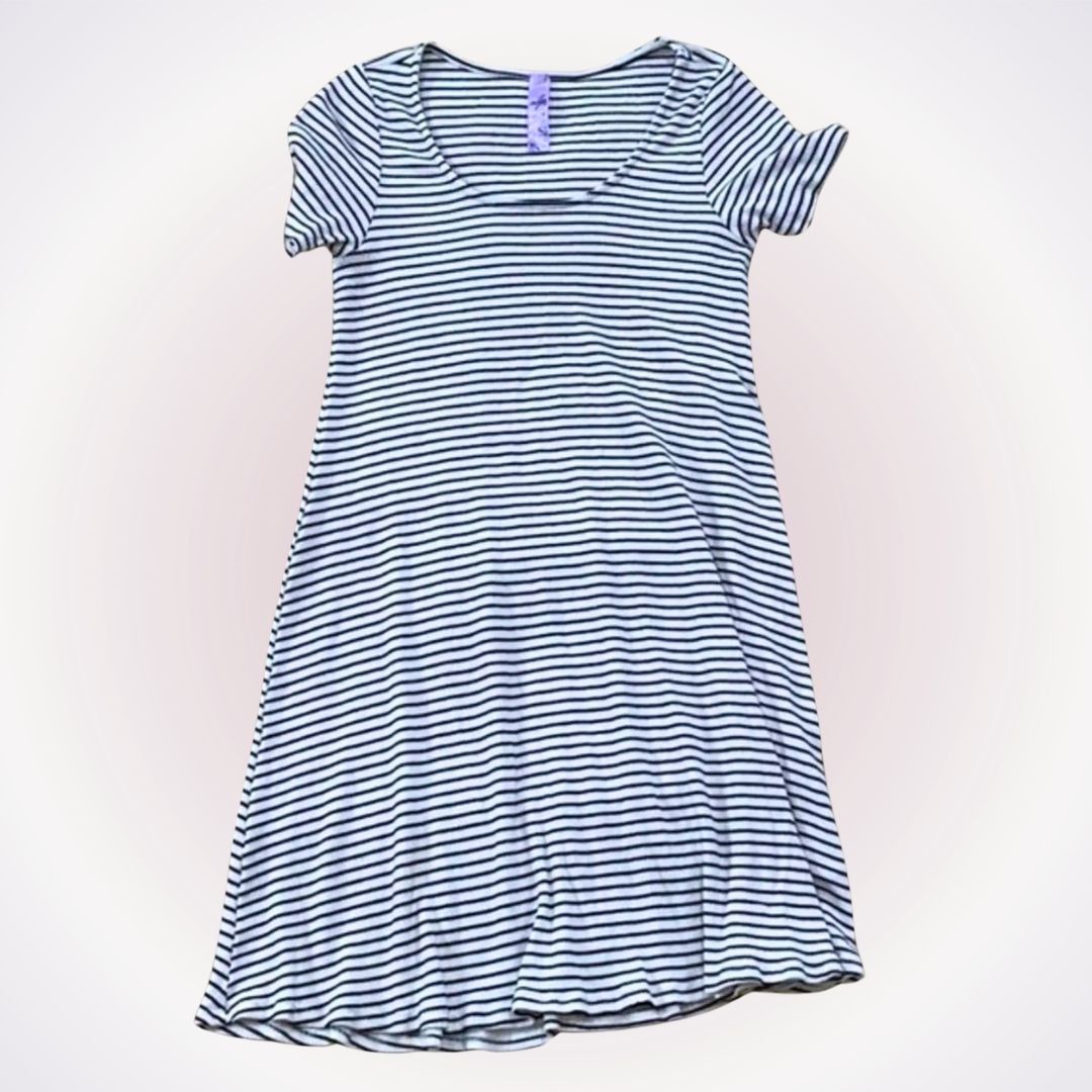 Other Alya White and Black Striped Short Sleeve Swing Dress | Sz S Size S / US 4 / IT 40 - 1 Thumbnail