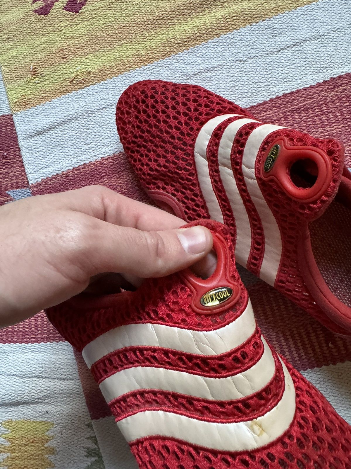 Vintage Vintage 00’s 2004 Adidas y2k Red Moc Slip-Ons Sneakers Size US 8.5 / EU 41-42 - 7 Thumbnail