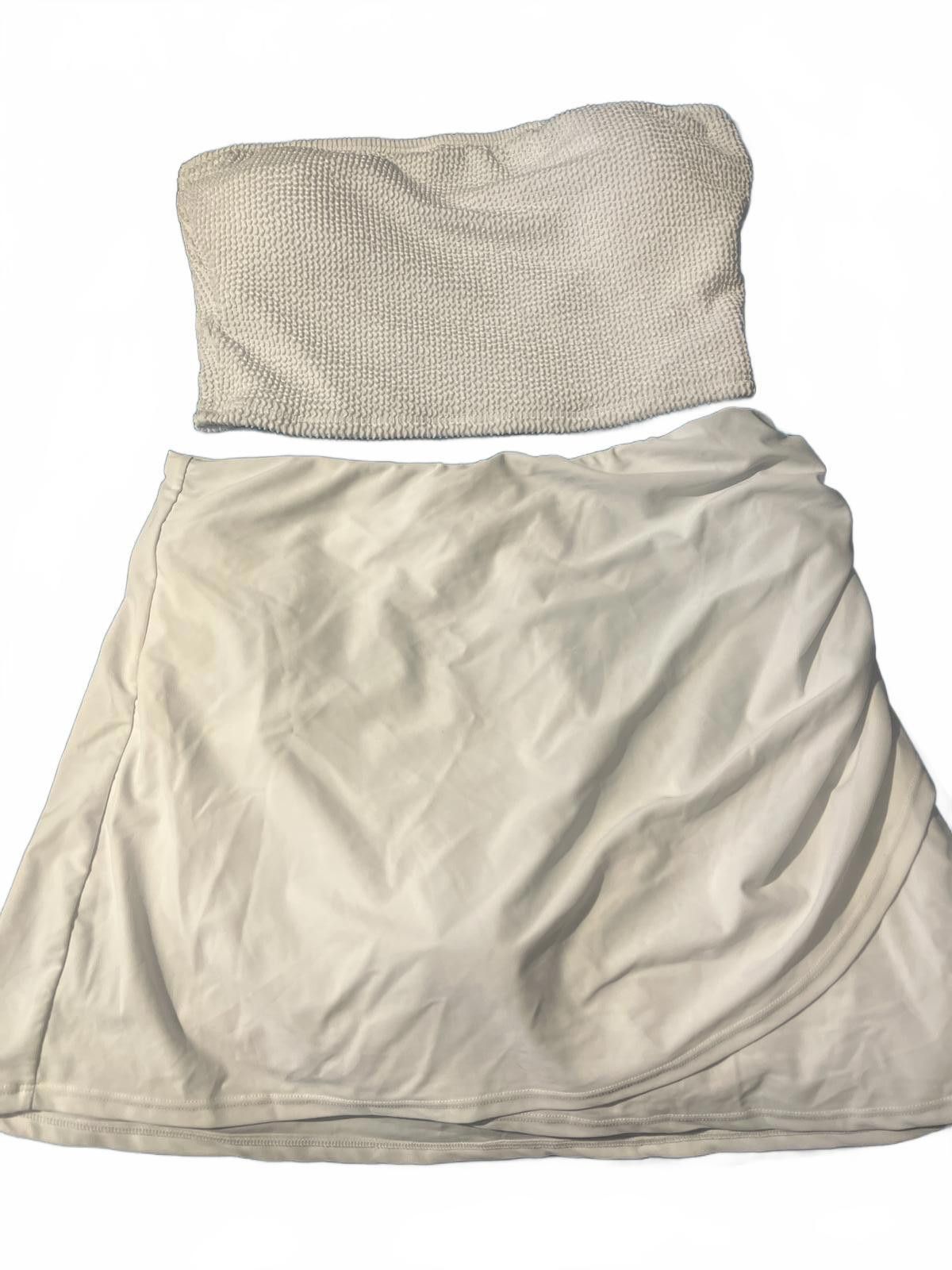 Unknown London Two-Piece White Crop Top and Skirt Set EUC XL Size XL / US 12-14 / IT 48-50 - 2 Thumbnail