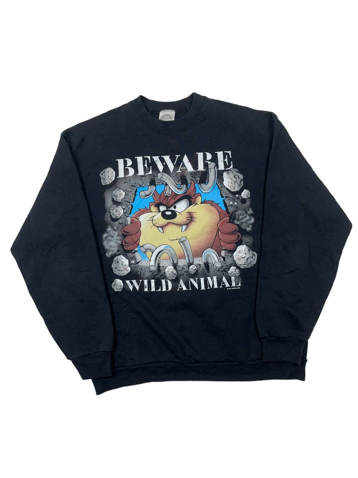Cartoon Network × Vintage × Warner Bros Vintage 1994 Taz “Beware Wild Animal” Sweatshirt Size US L / EU 52-54 / 3 - 1 Thumbnail