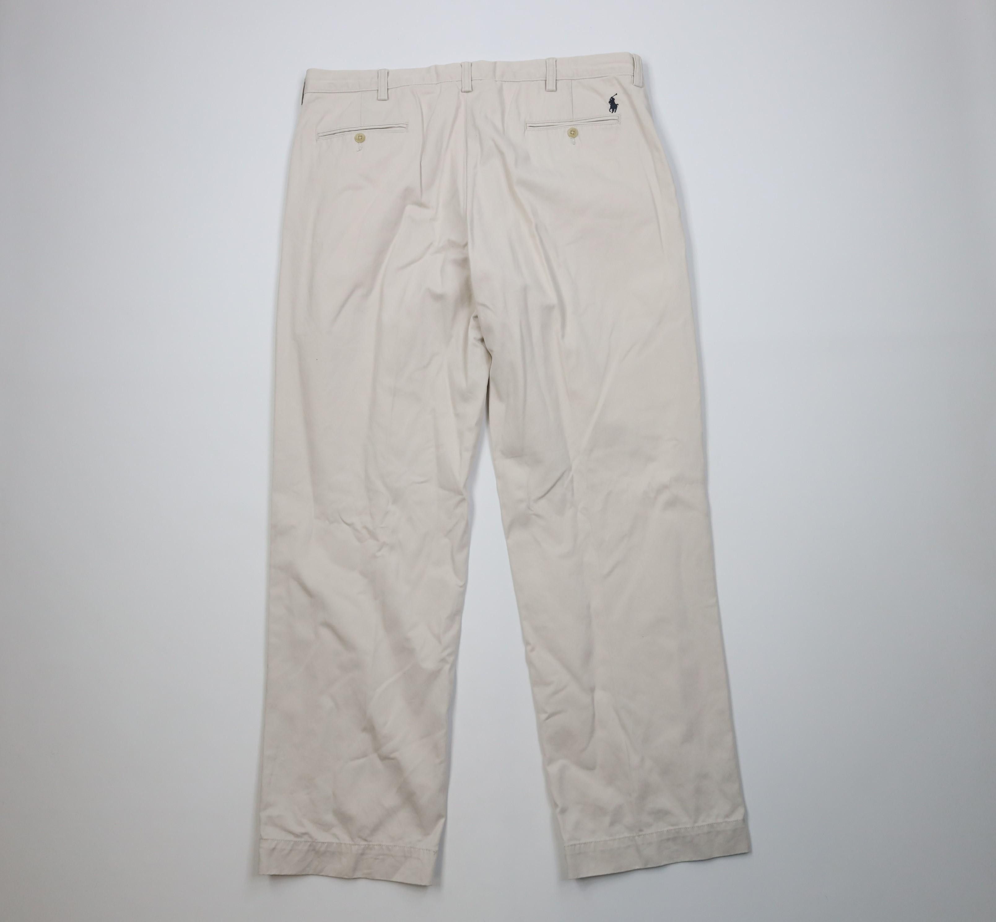 Polo Ralph Lauren Vintage 90s Ralph Lauren Wide Leg Chino Pants Stone Cotton Size US 38 / EU 54 - 12 Thumbnail