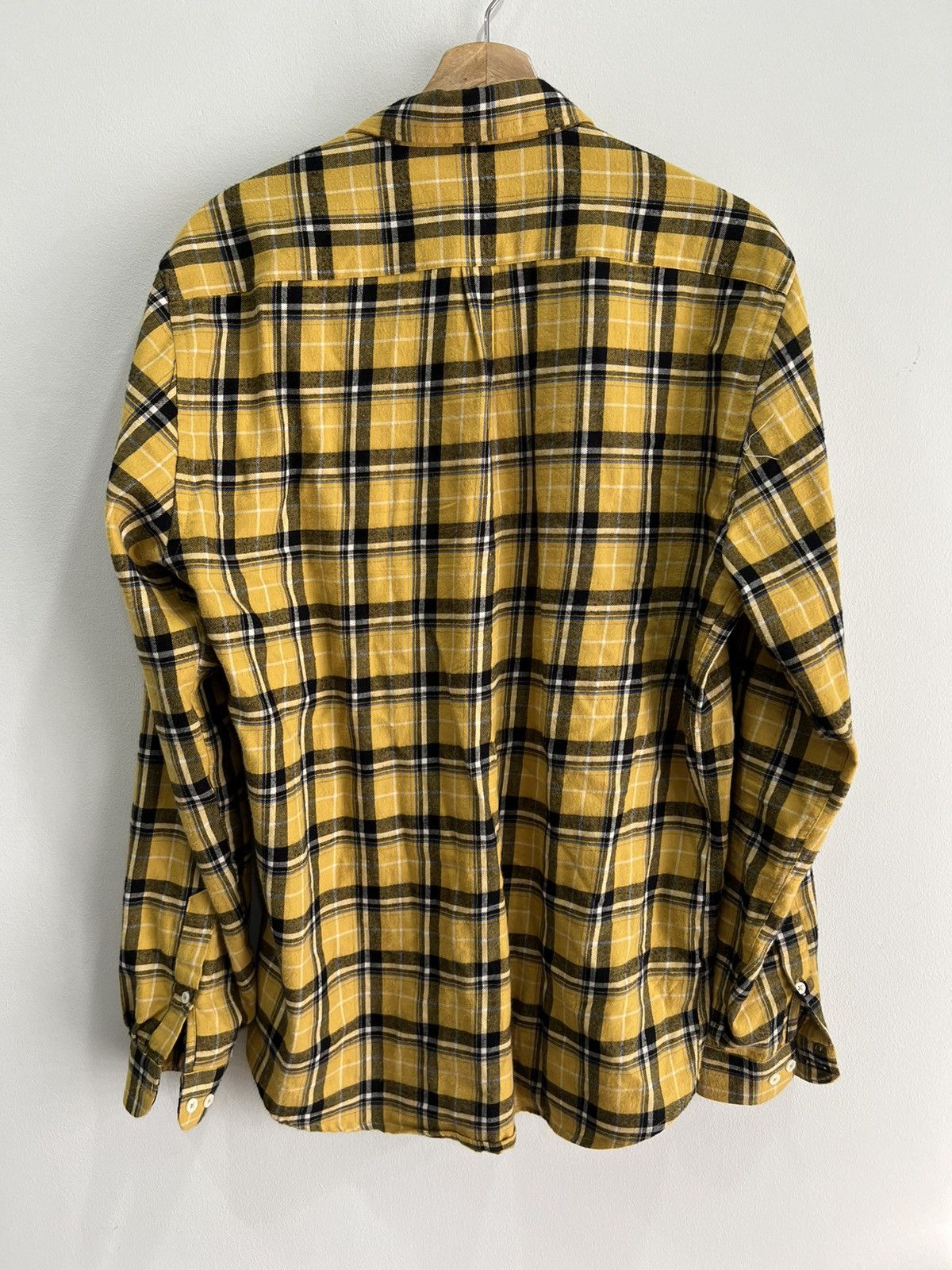 Zara Mens Zara Plaid Yellow Flannel Button Up Shirt L Size US L / EU 52-54 / 3 - 2 Thumbnail