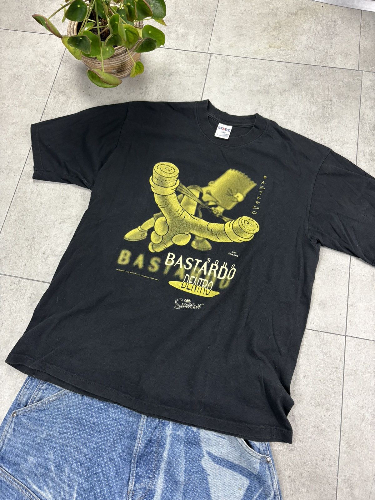 The Simpsons Vintage 1998 Bart Simpson Bastardo Dentro Tee Jerzees L Size US L / EU 52-54 / 3 - 3 Thumbnail