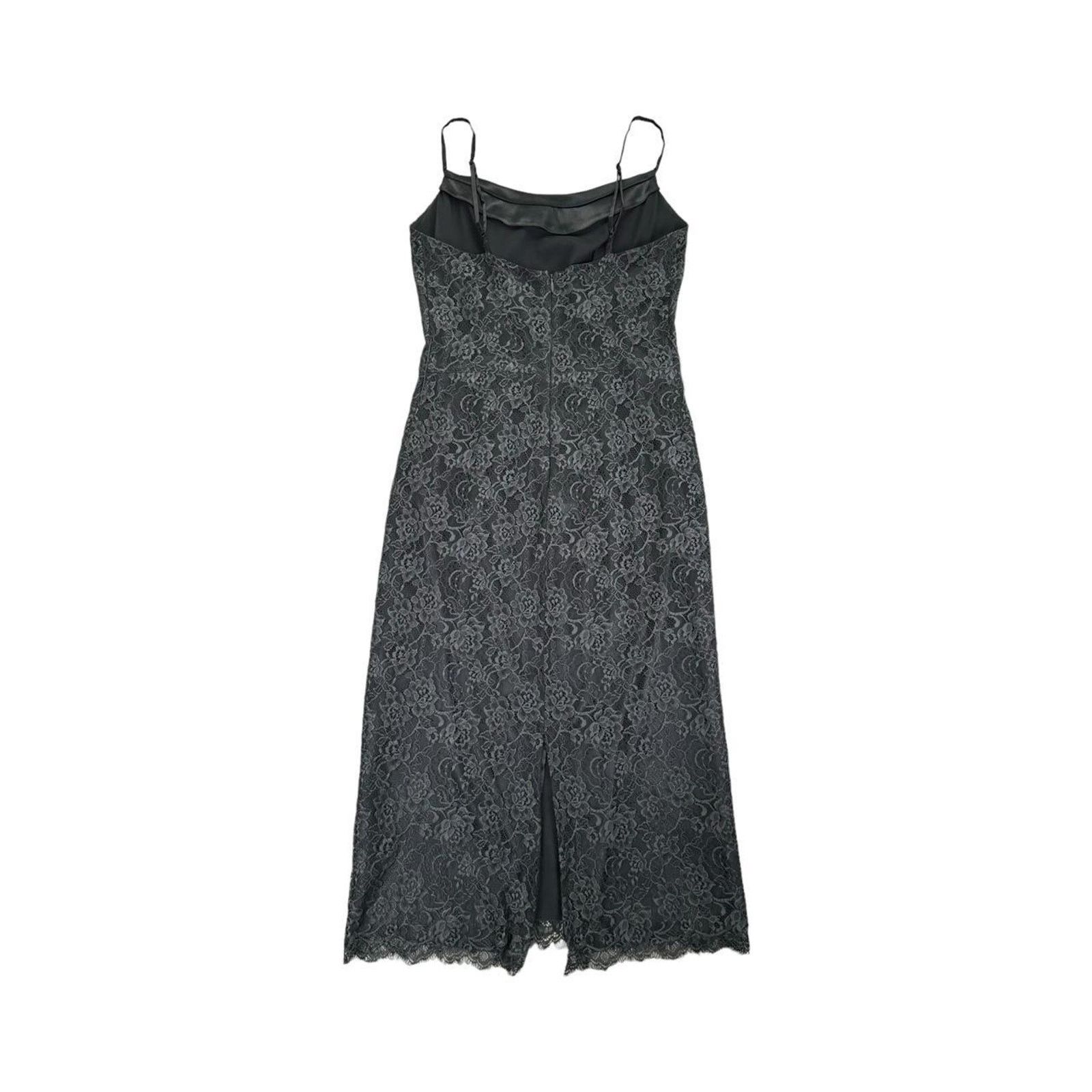 Other Grey Floral Lace Midi Cami Slip Dress by Renato Nucci Size S / US 4 / IT 40 - 5 Thumbnail