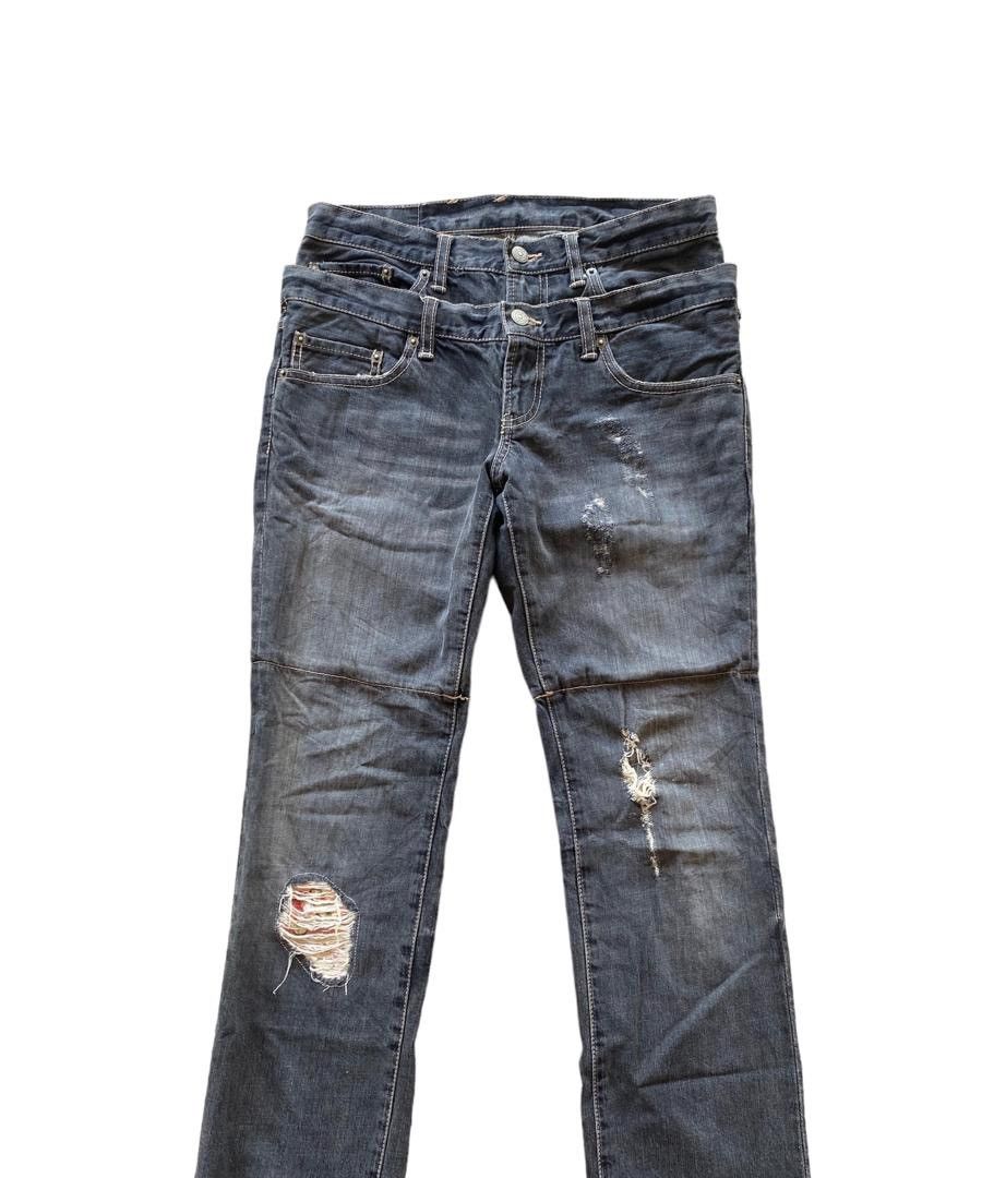 Issey Miyake × PPFM PPFM double waist distressed jeans Size US 30 / EU 46 - 2 Thumbnail